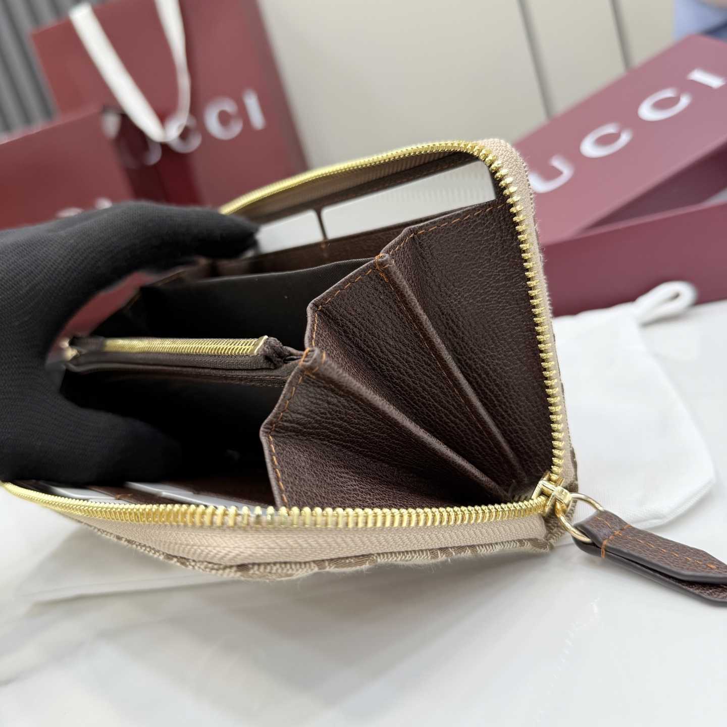 Gucci GG Marmont Zip Around Wallet - DopestKickz
