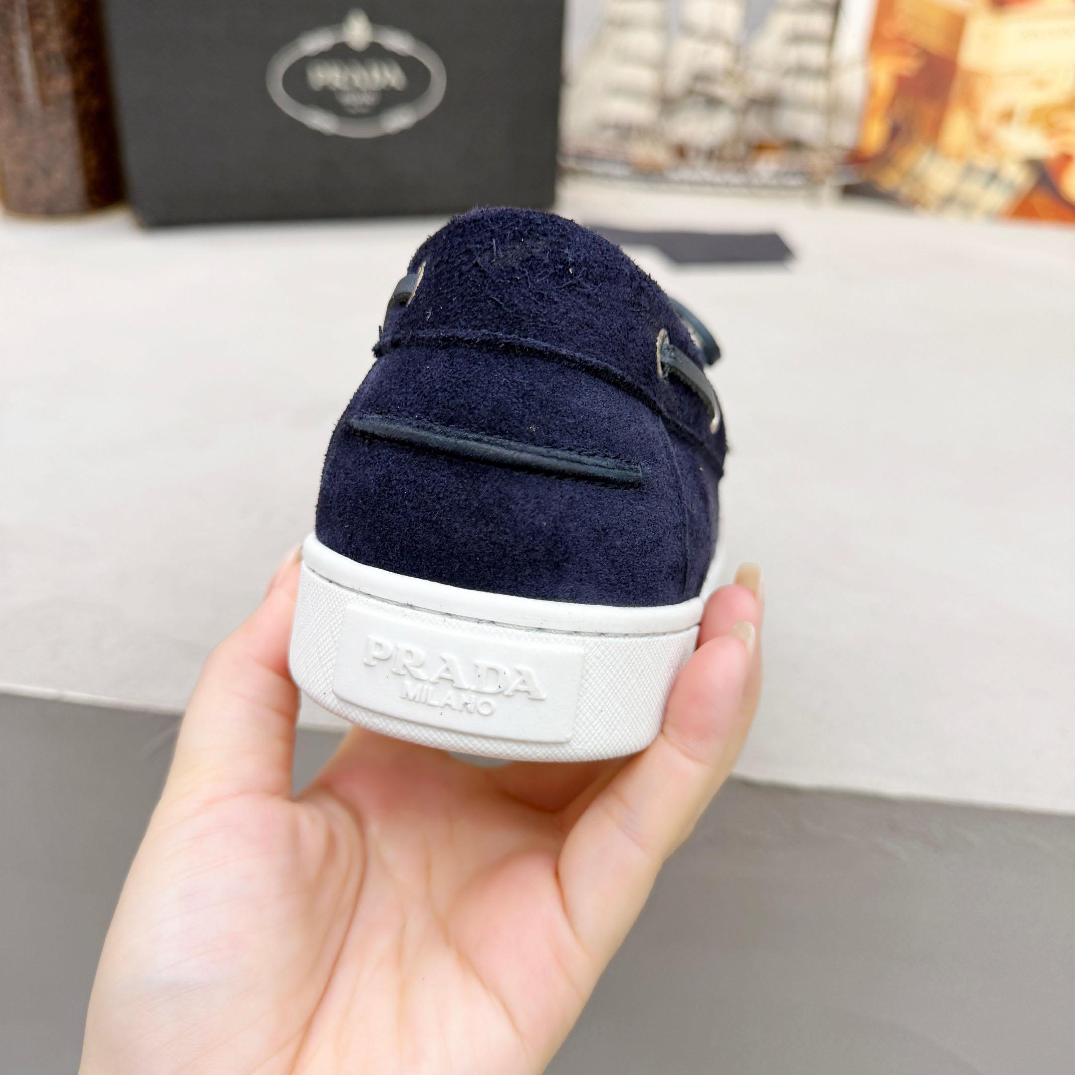 Prada Suede Boat Shoes With Laces - DopestKickz