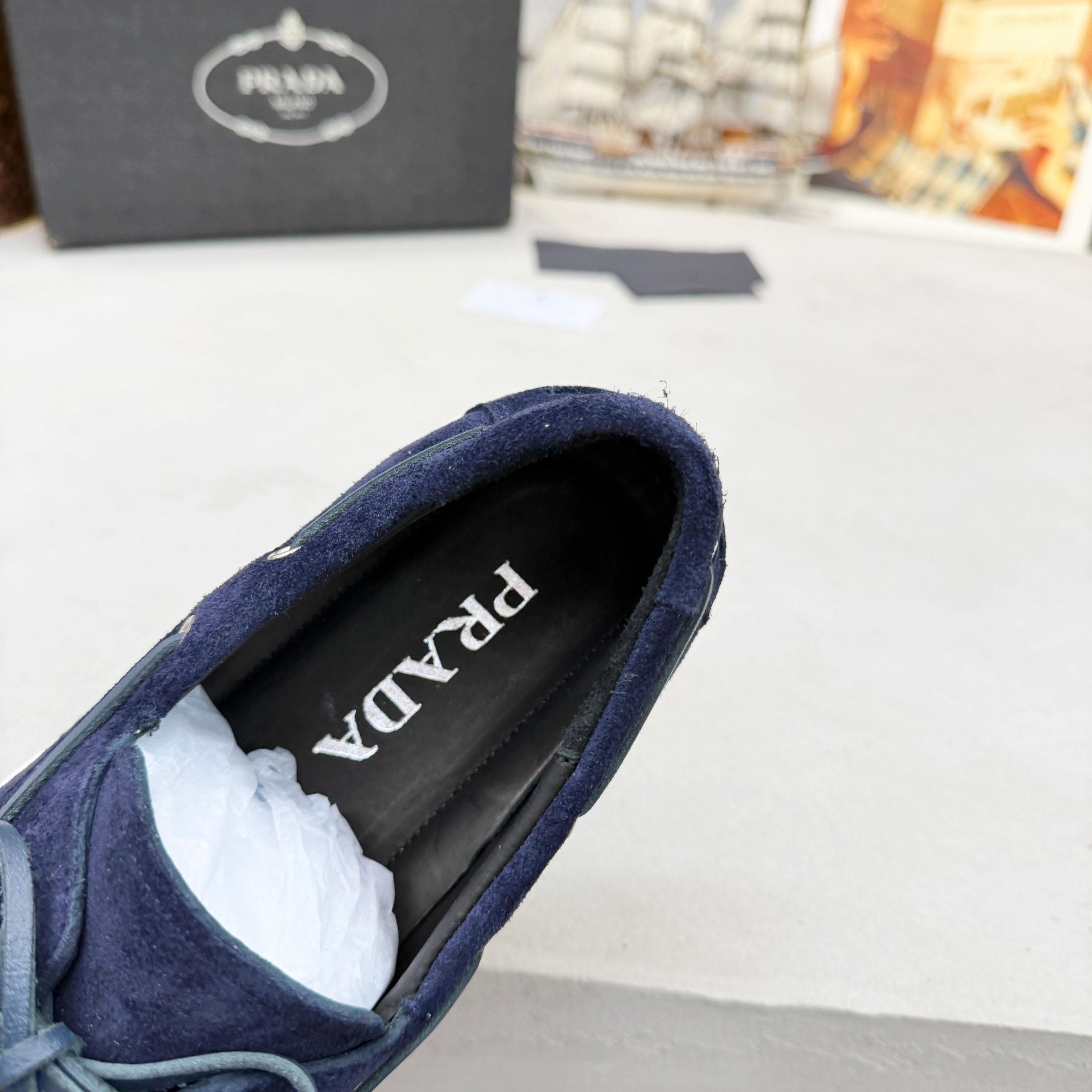 Prada Suede Boat Shoes With Laces - DopestKickz