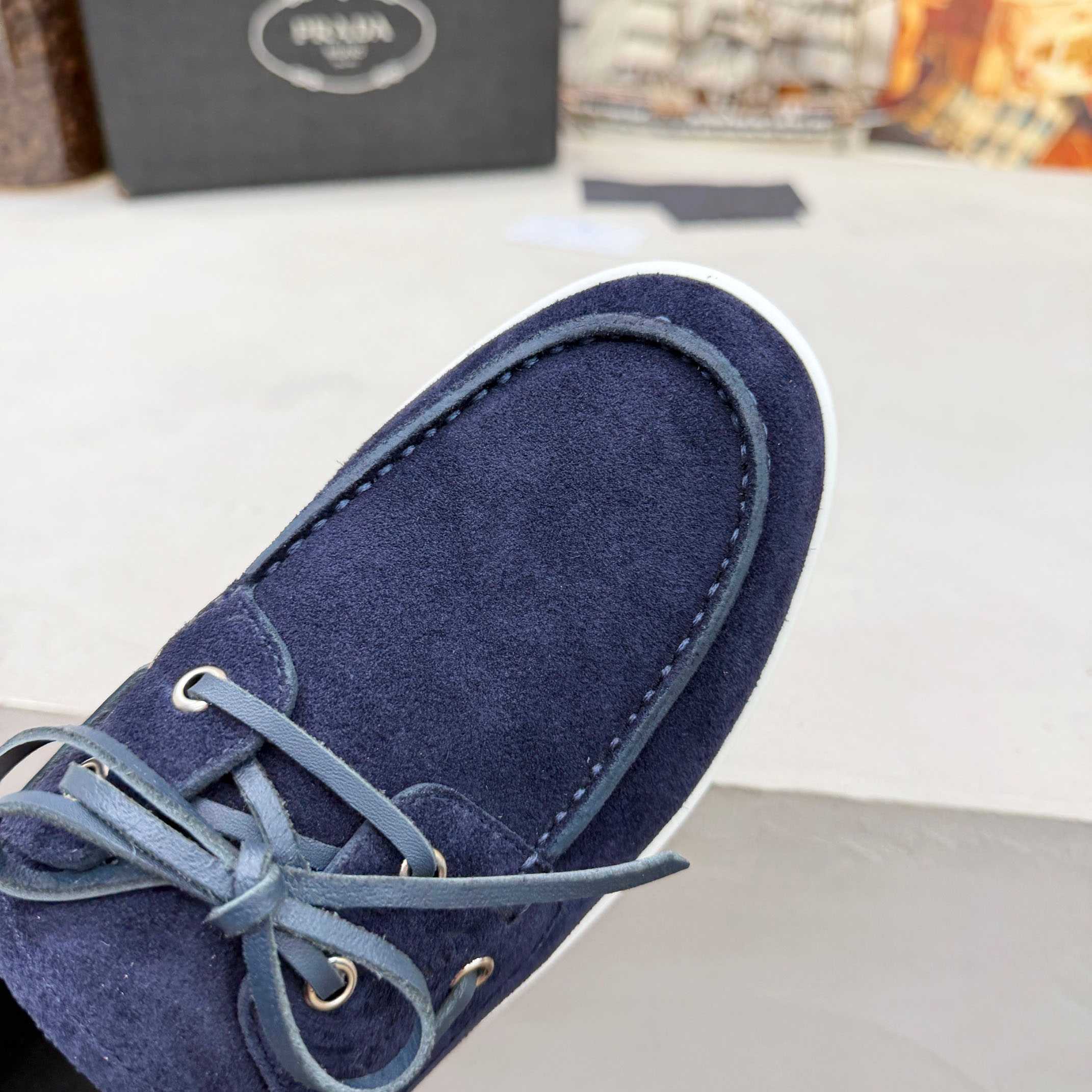 Prada Suede Boat Shoes With Laces - DopestKickz