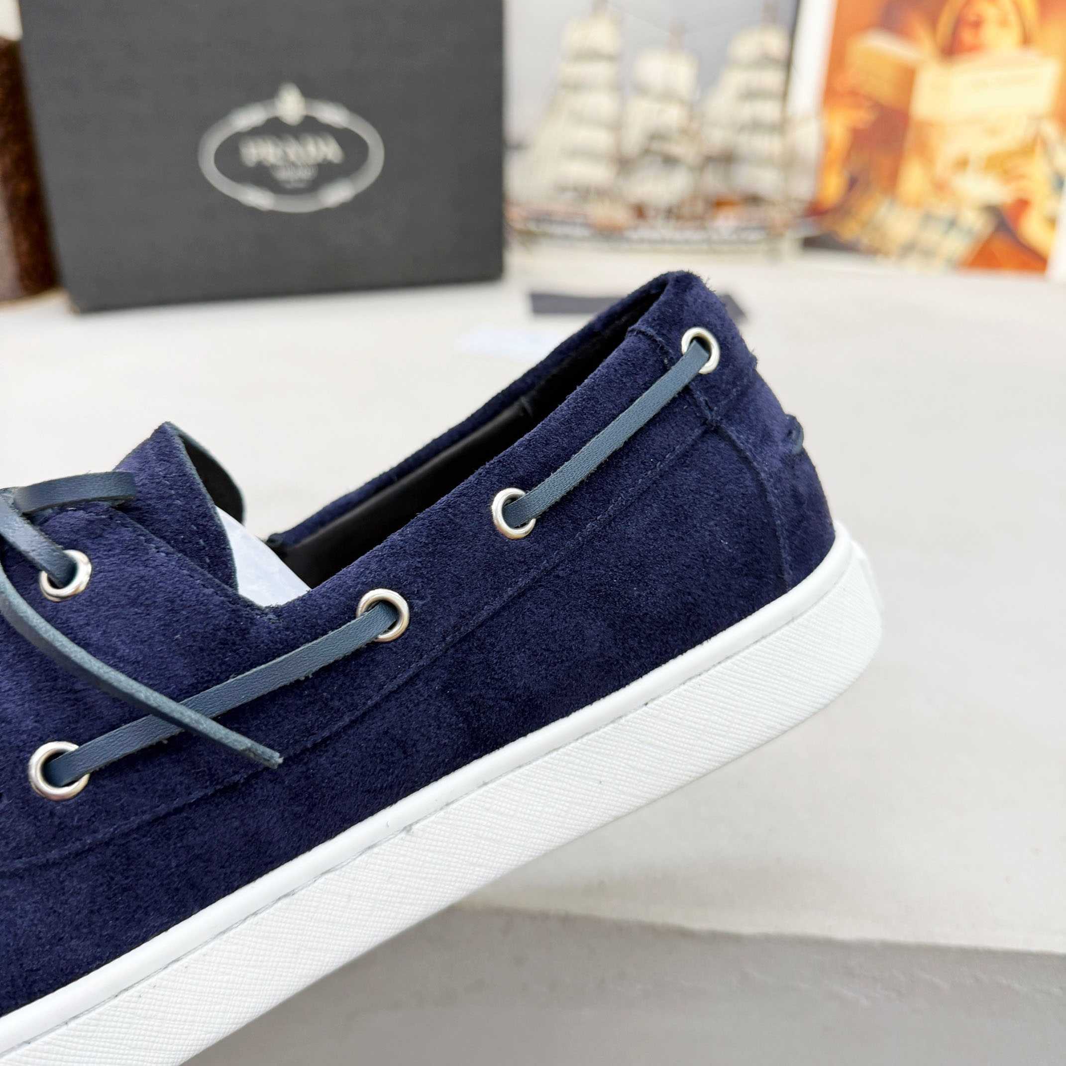 Prada Suede Boat Shoes With Laces - DopestKickz