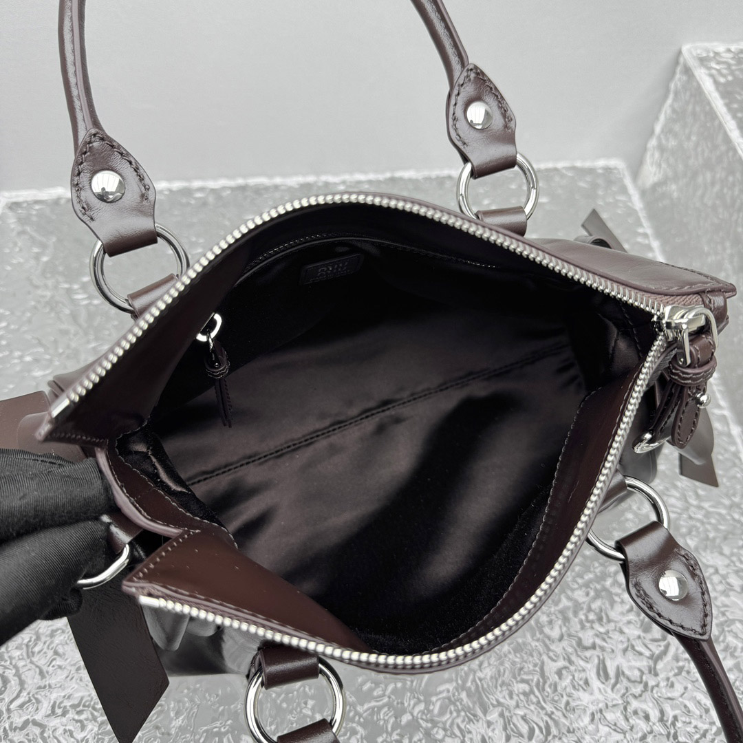 Miu Miu Shiny Leather Top-Handle Bag - DopestKickz