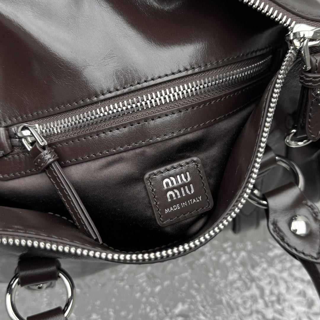 Miu Miu Shiny Leather Top-Handle Bag - DopestKickz