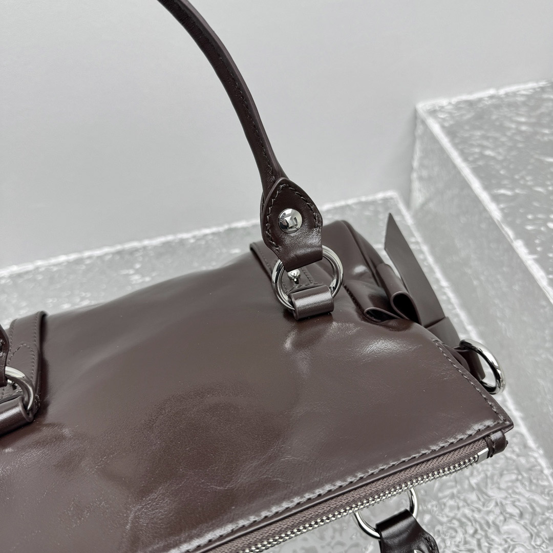 Miu Miu Shiny Leather Top-Handle Bag - DopestKickz