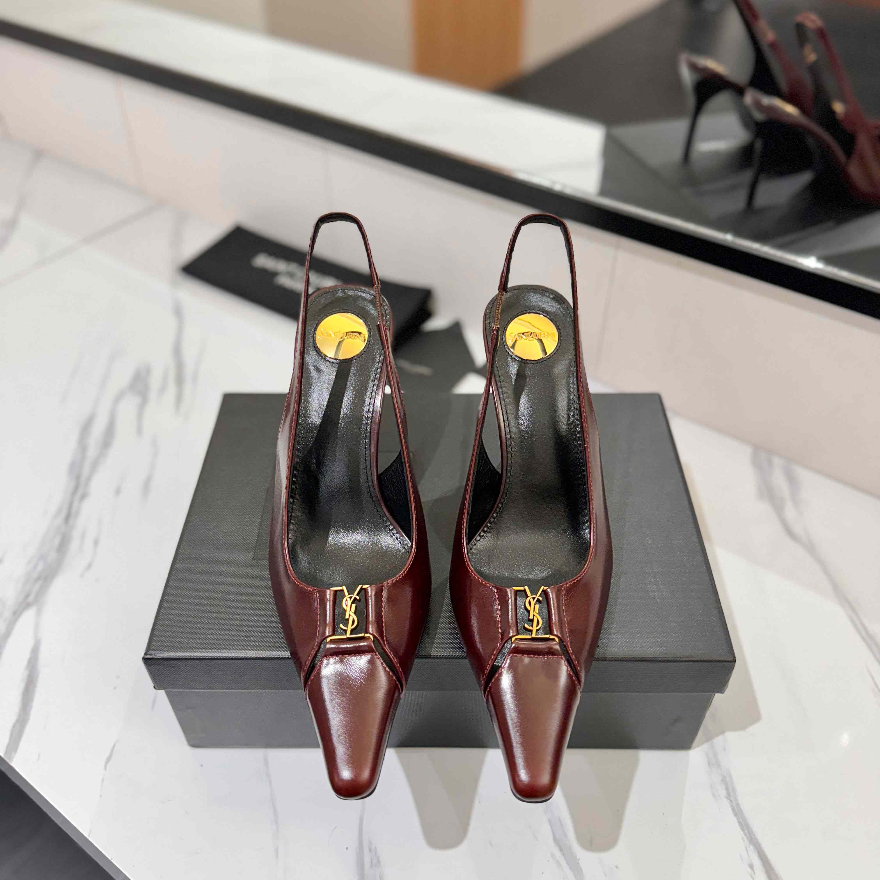 Saint Laurent Babylone Breteuil Slingback Pumps - DopestKickz