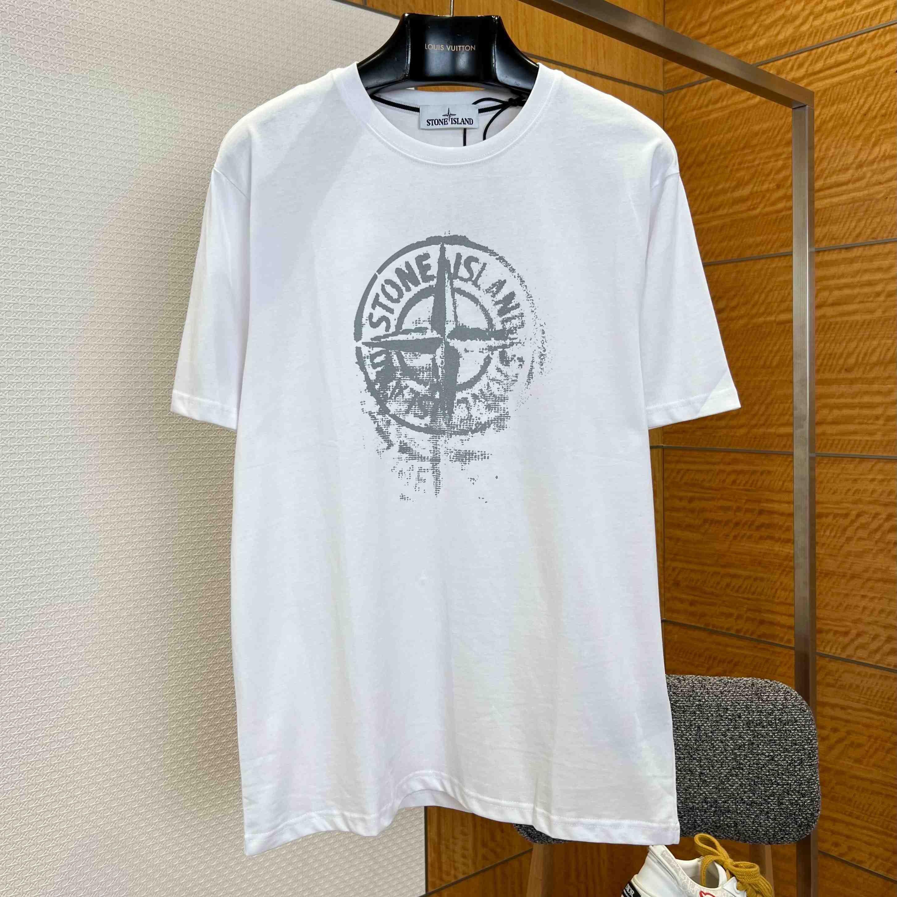 Stone Island Compass-Print Cotton T-shirt - DopestKickz