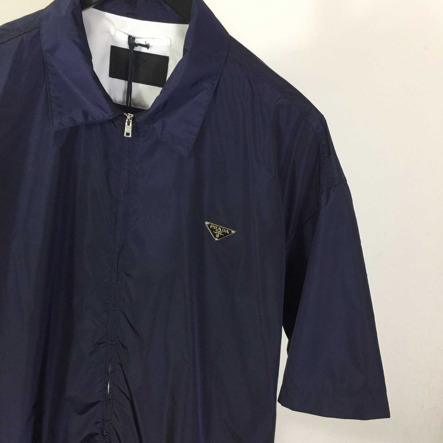 Prada Short-sleeved Re-Nylon Zipper Shirt - DopestKickz