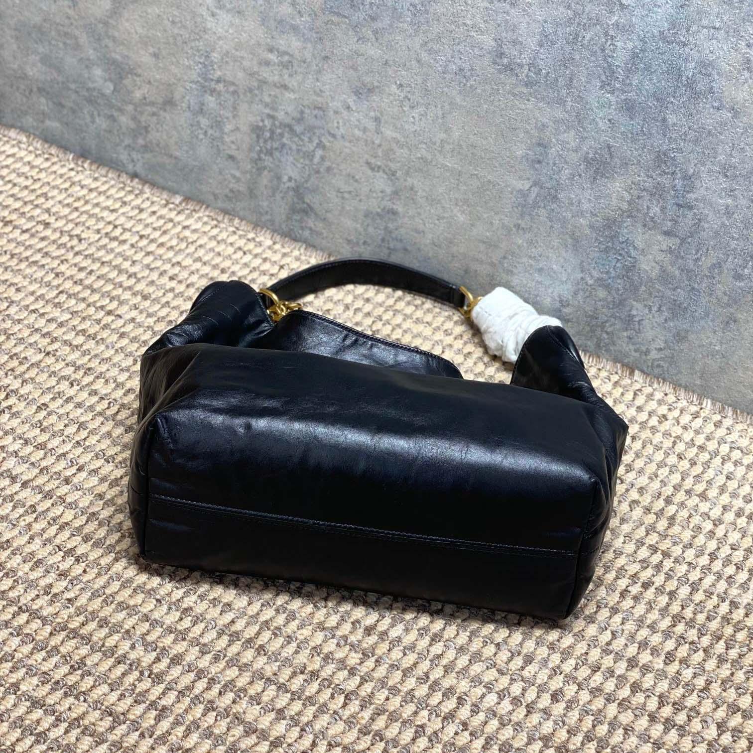 Saint Laurent HORTENSE Small Hobo In Shiny Leather - DopestKickz