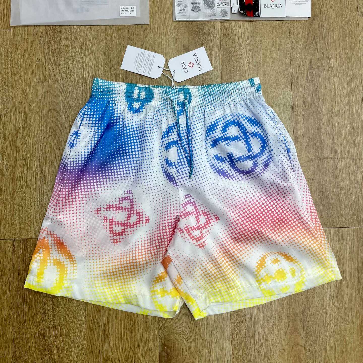 Casablanca Halftone Logo Silk Shorts  CA3578 - DopestKickz