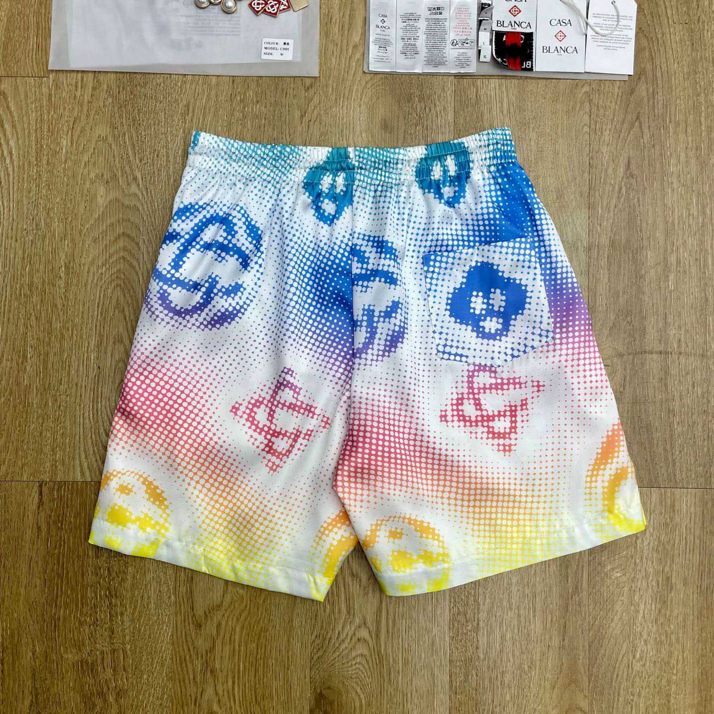 Casablanca Halftone Logo Silk Shorts  CA3578 - DopestKickz