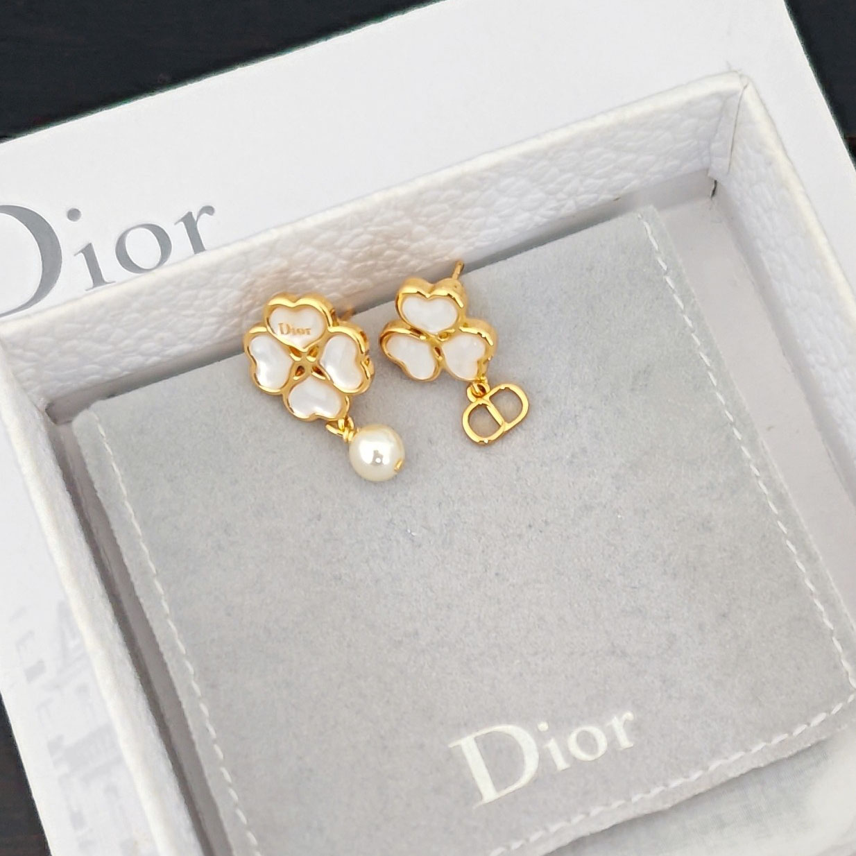 Dior Sparkling Clover Earrings - DopestKickz