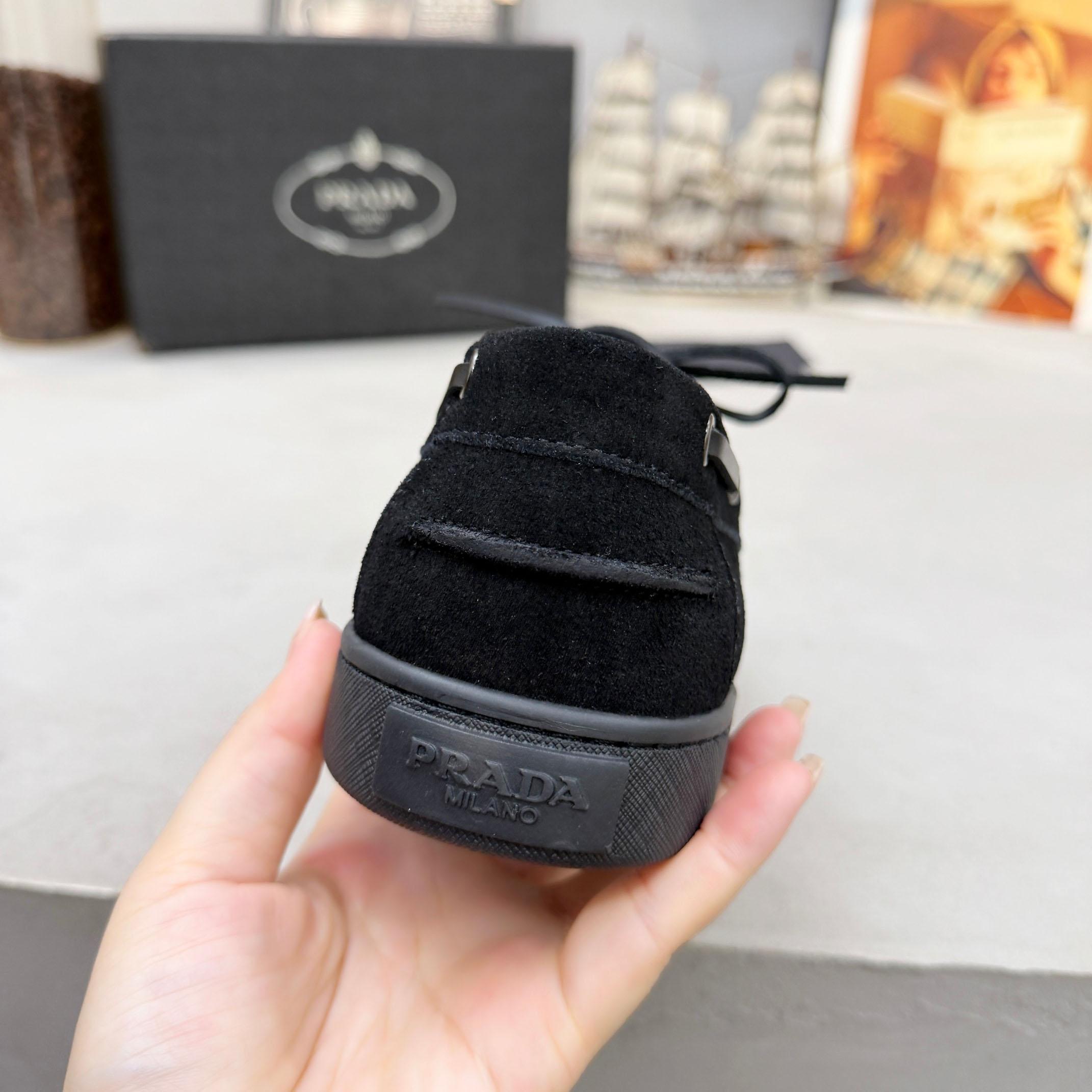 Prada Suede Boat Shoes With Laces - DopestKickz