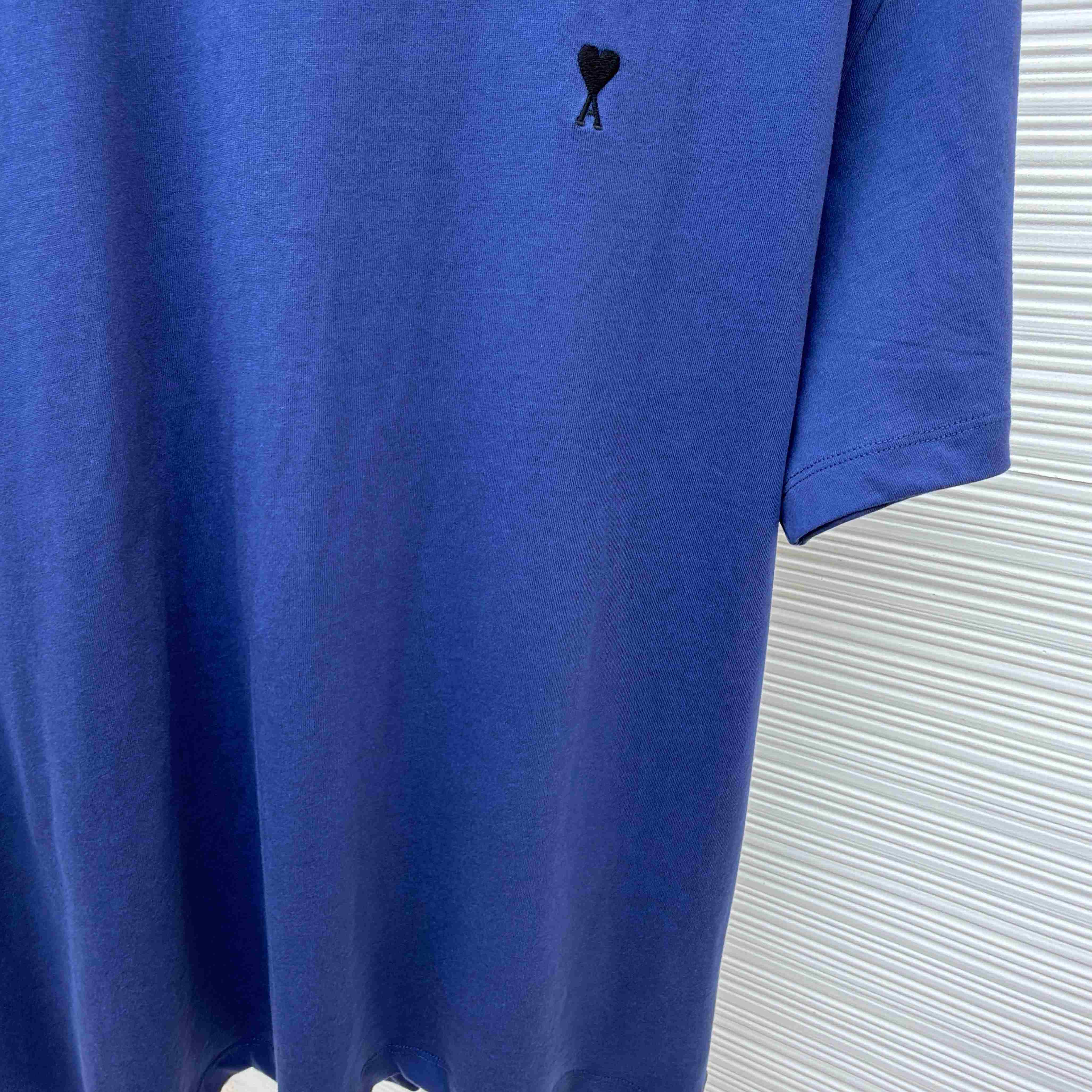 AMI Paris Blue Cotton Ami De Coeur T-shirt - DopestKickz