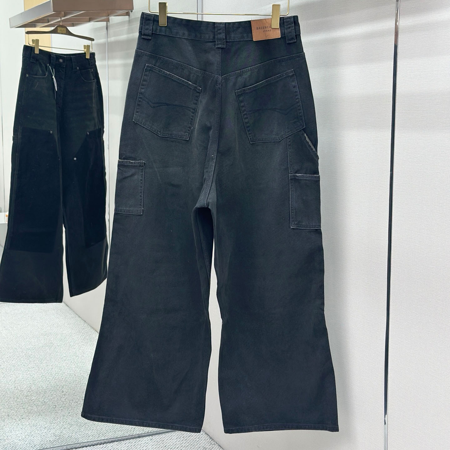 Balenciaga Ripped Off Baggy Jeans - DopestKickz