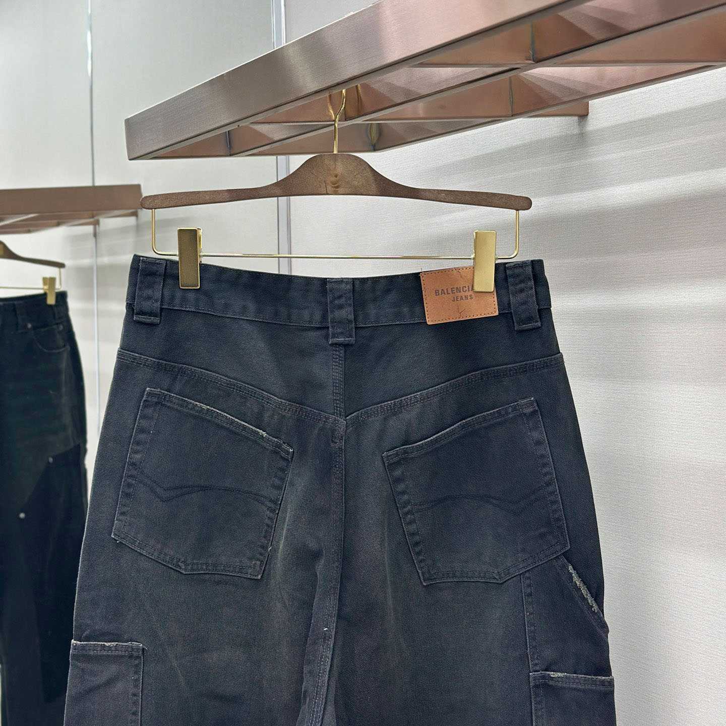 Balenciaga Ripped Off Baggy Jeans - DopestKickz