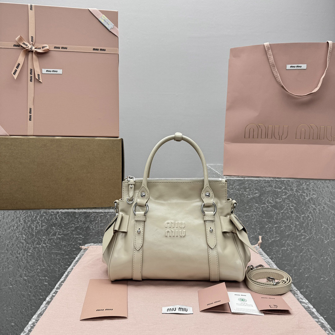 Miu Miu Shiny Leather Top-Handle Bag - DopestKickz