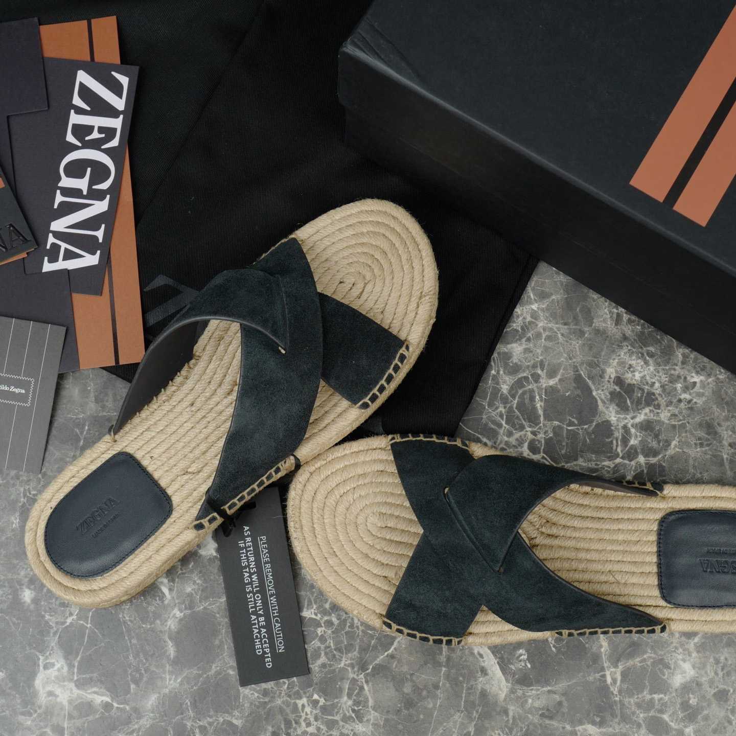 Zegna Crossover-Strap Suede Espadrilles - DopestKickz