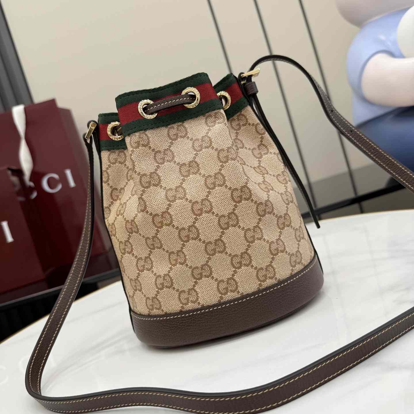Gucci Mini Bucket Bag With Web - DopestKickz