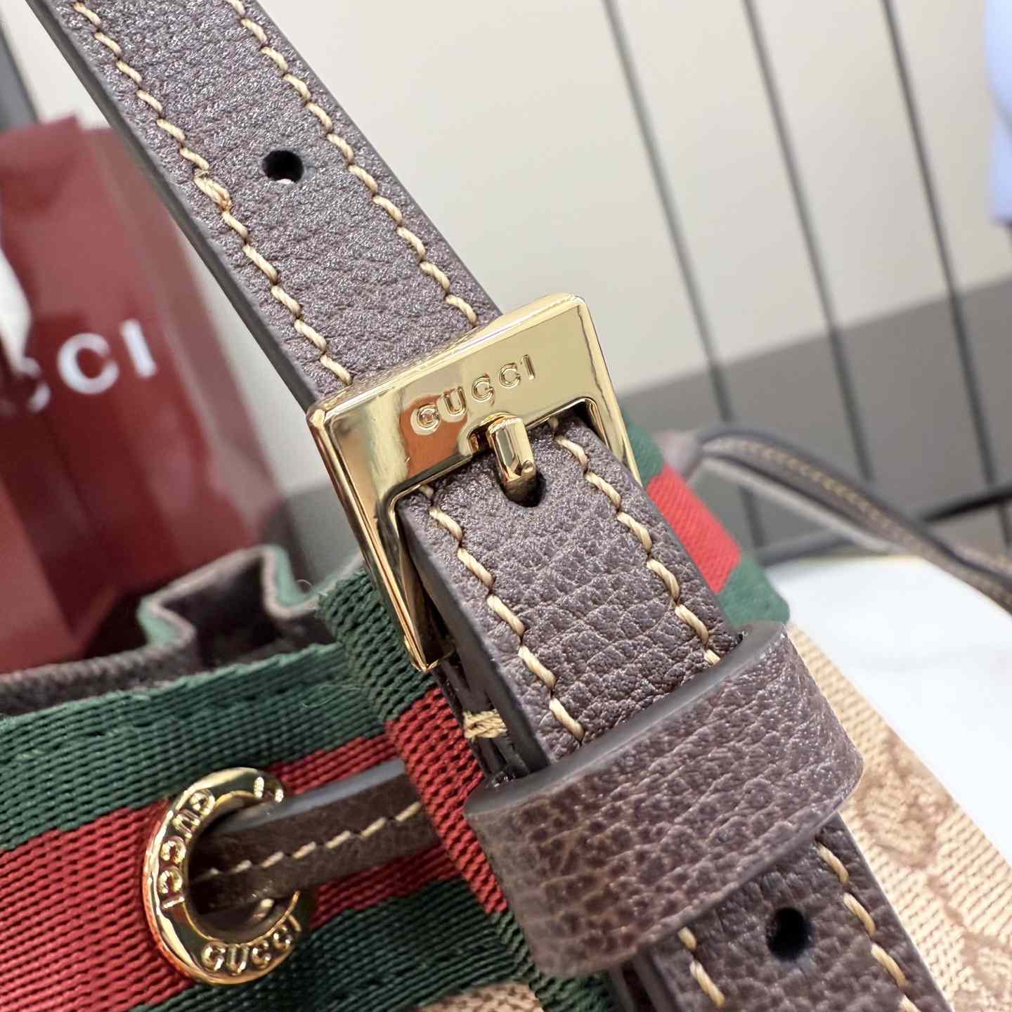 Gucci Mini Bucket Bag With Web - DopestKickz