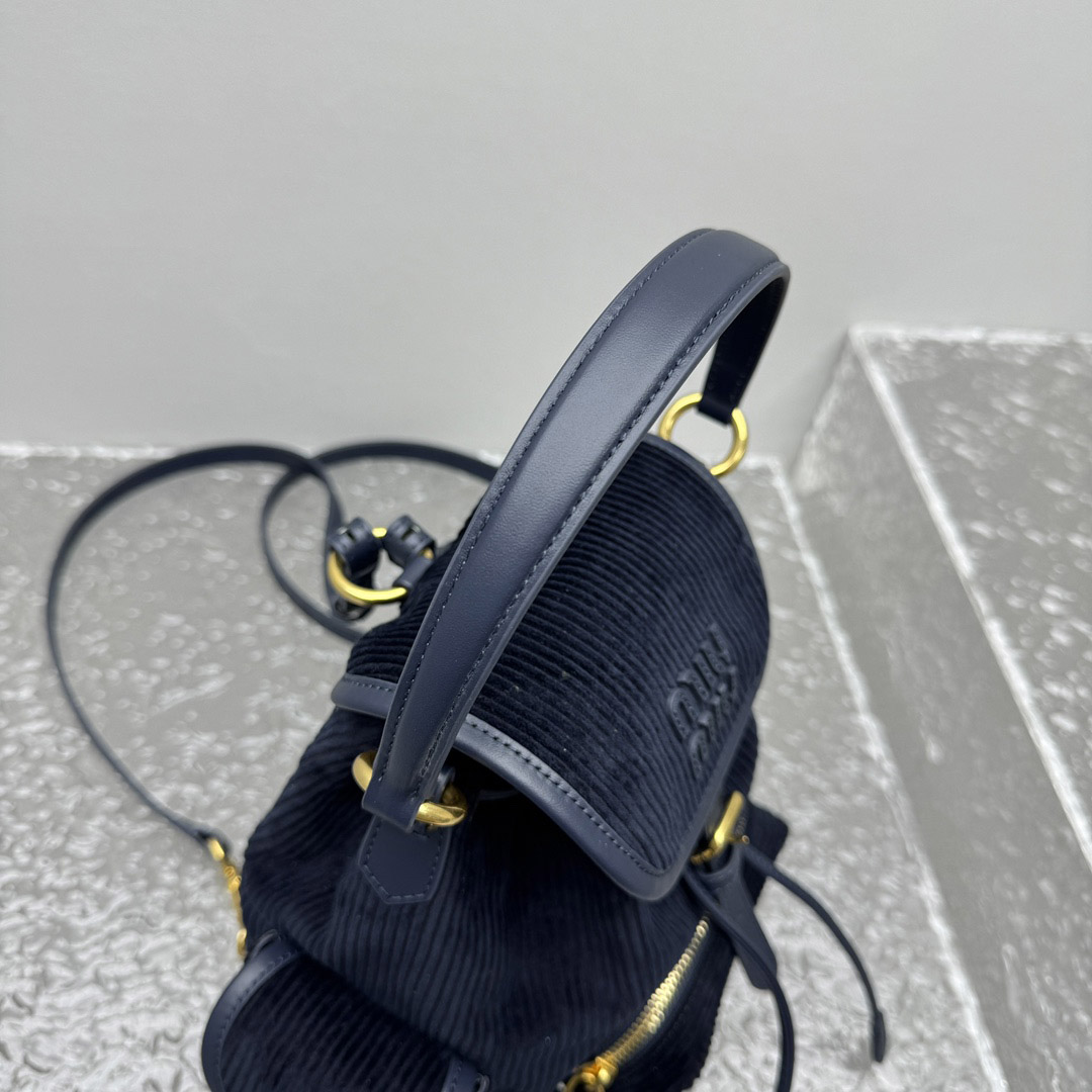 Miu Miu  Medium Corduroy Cotton Backpack - DopestKickz