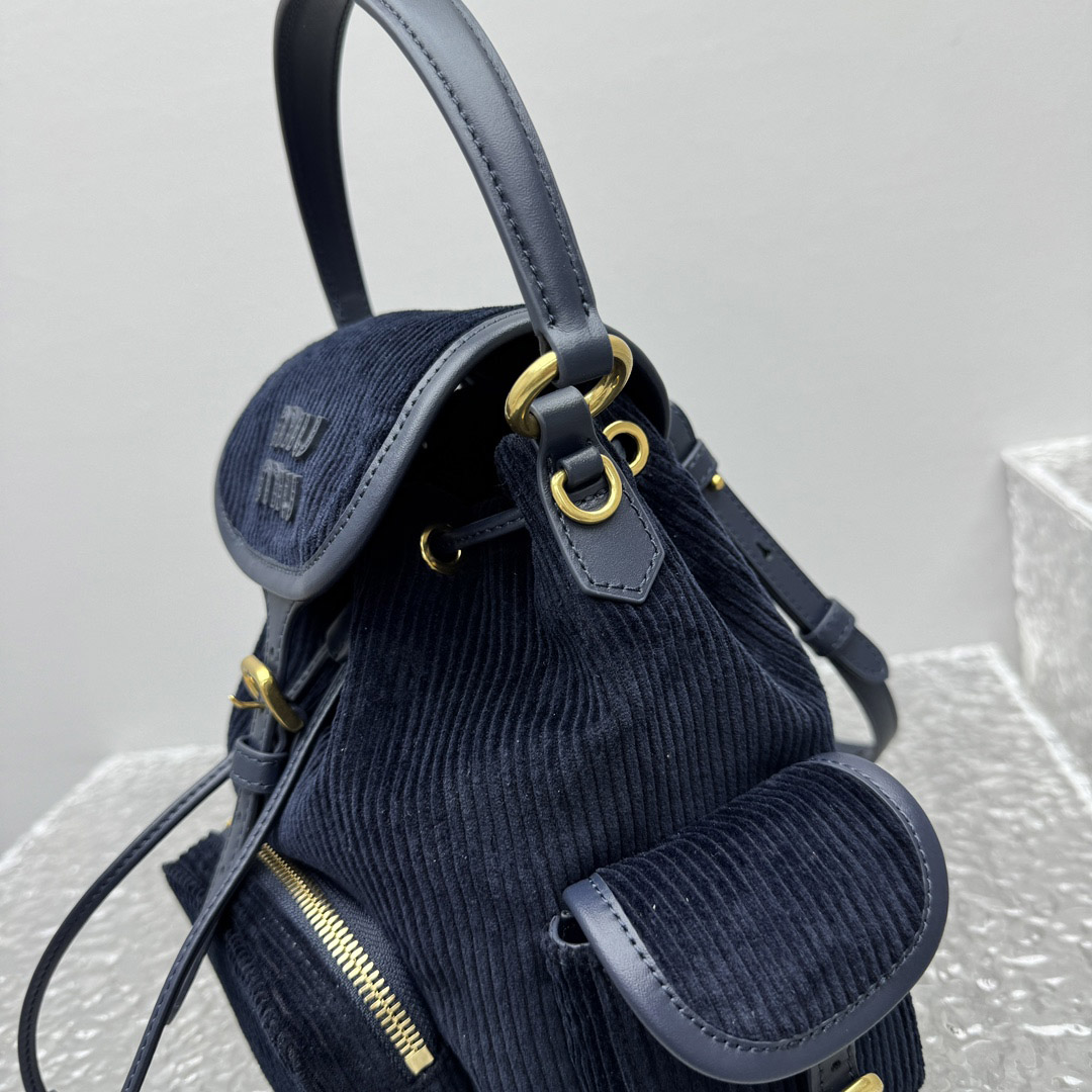 Miu Miu  Medium Corduroy Cotton Backpack - DopestKickz