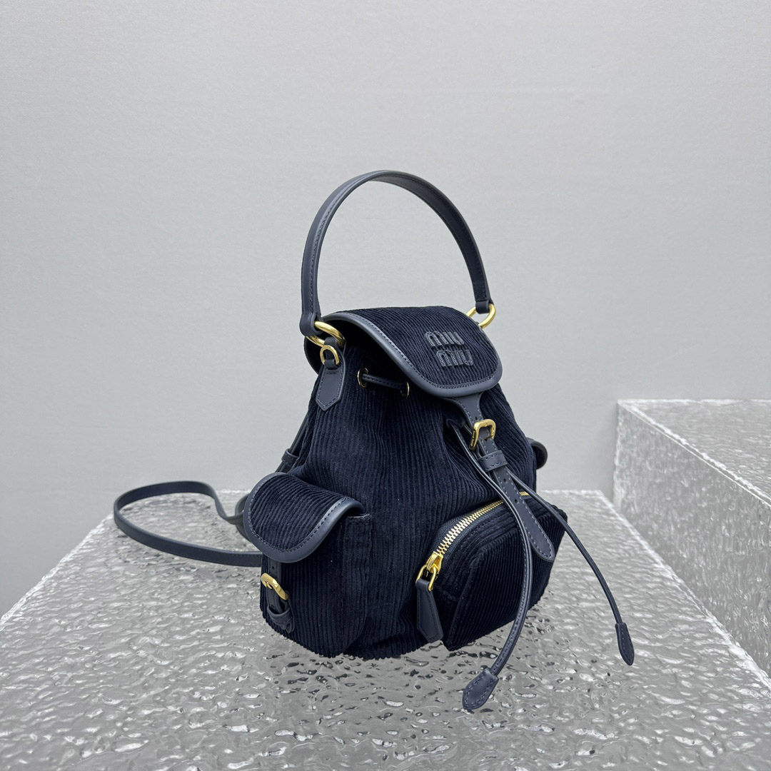 Miu Miu  Medium Corduroy Cotton Backpack - DopestKickz