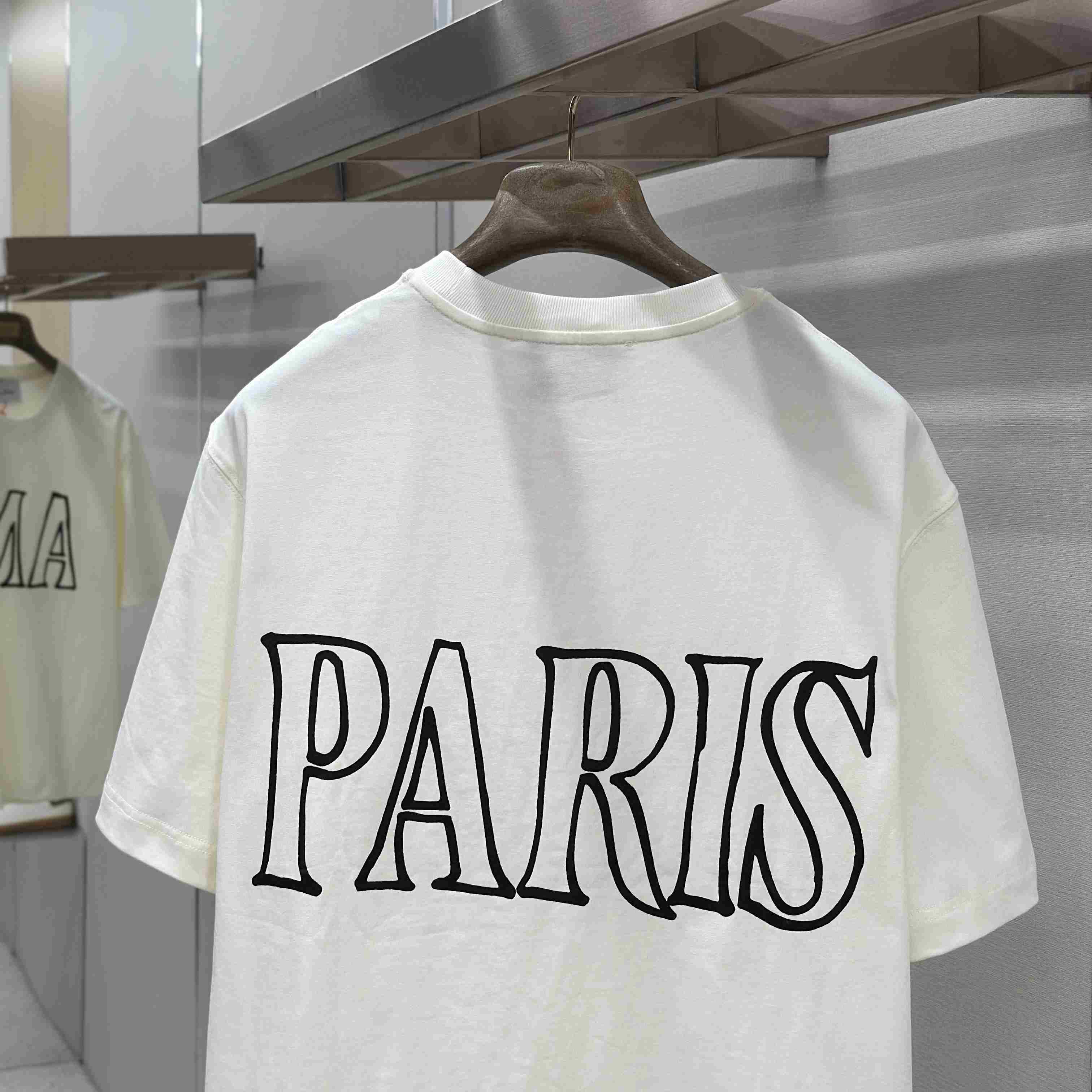 AMI Paris White Cotton Ami Paris Print T-shirt - DopestKickz