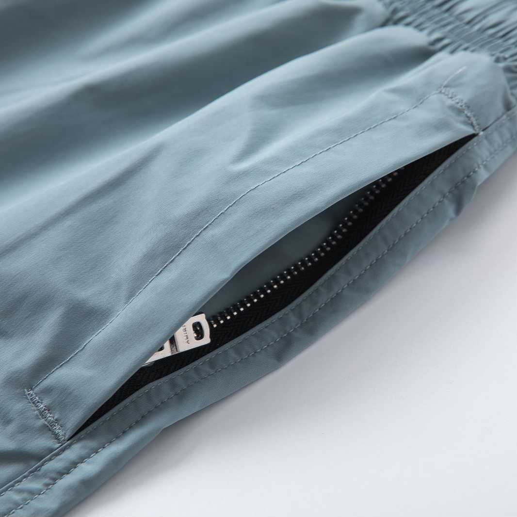 Amiri Core Logo Swim Shorts Dusty Blue - DopestKickz