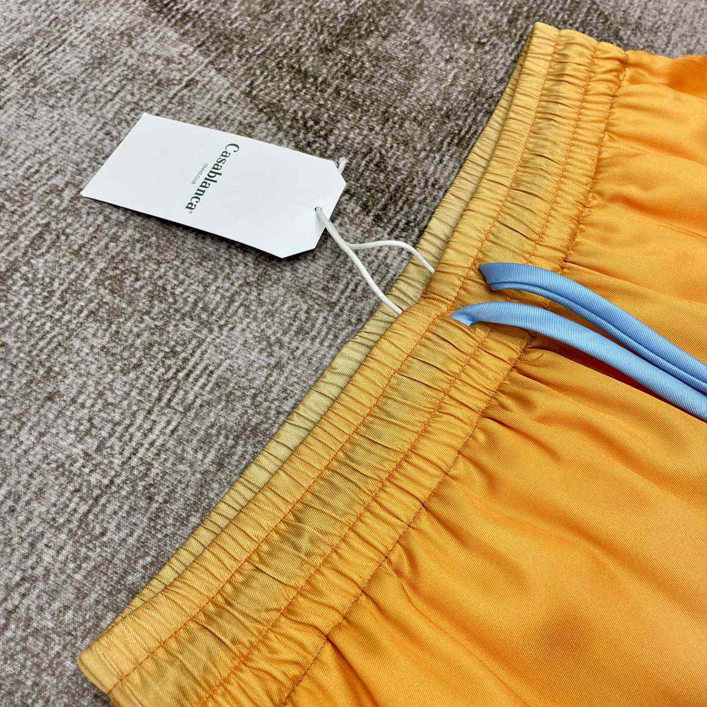 Casablanca Silk Shorts With Drawstrings 'White/Yellow' CA3311 - DopestKickz
