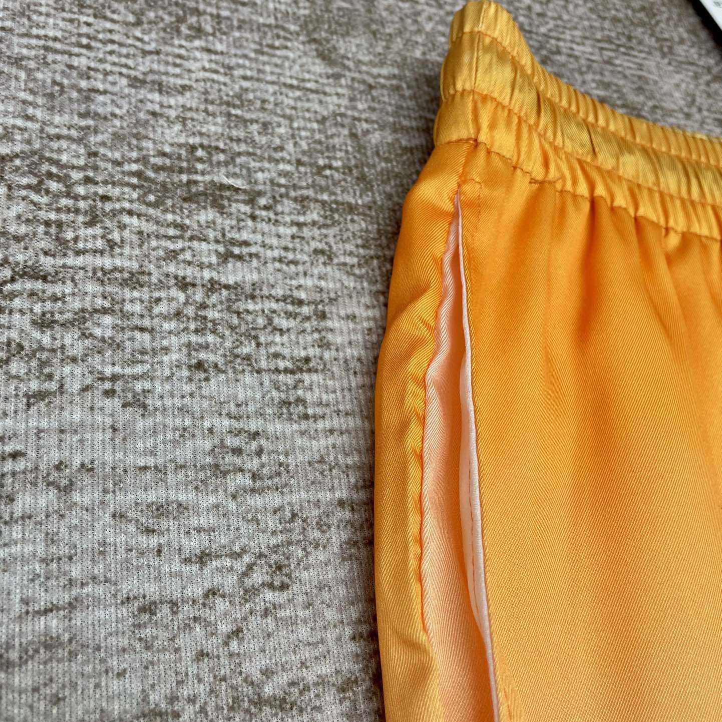 Casablanca Silk Shorts With Drawstrings 'White/Yellow' CA3311 - DopestKickz