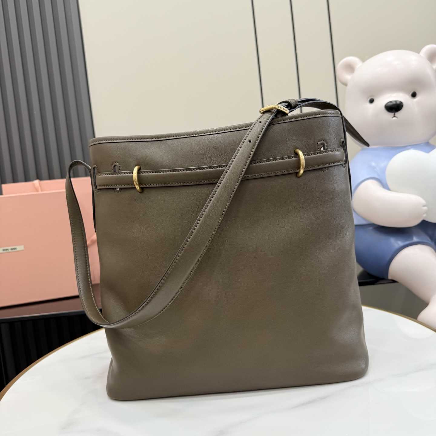 Miu Miu Aventure Nappa Leather Bucket Bag - DopestKickz
