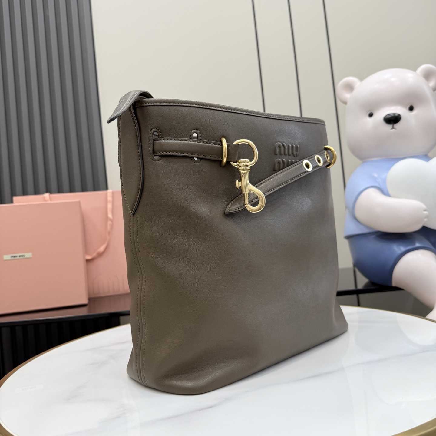 Miu Miu Aventure Nappa Leather Bucket Bag - DopestKickz