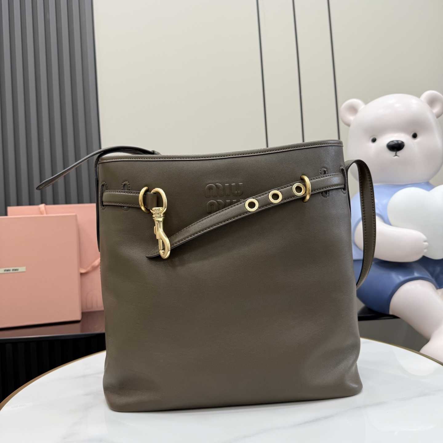 Miu Miu Aventure Nappa Leather Bucket Bag - DopestKickz