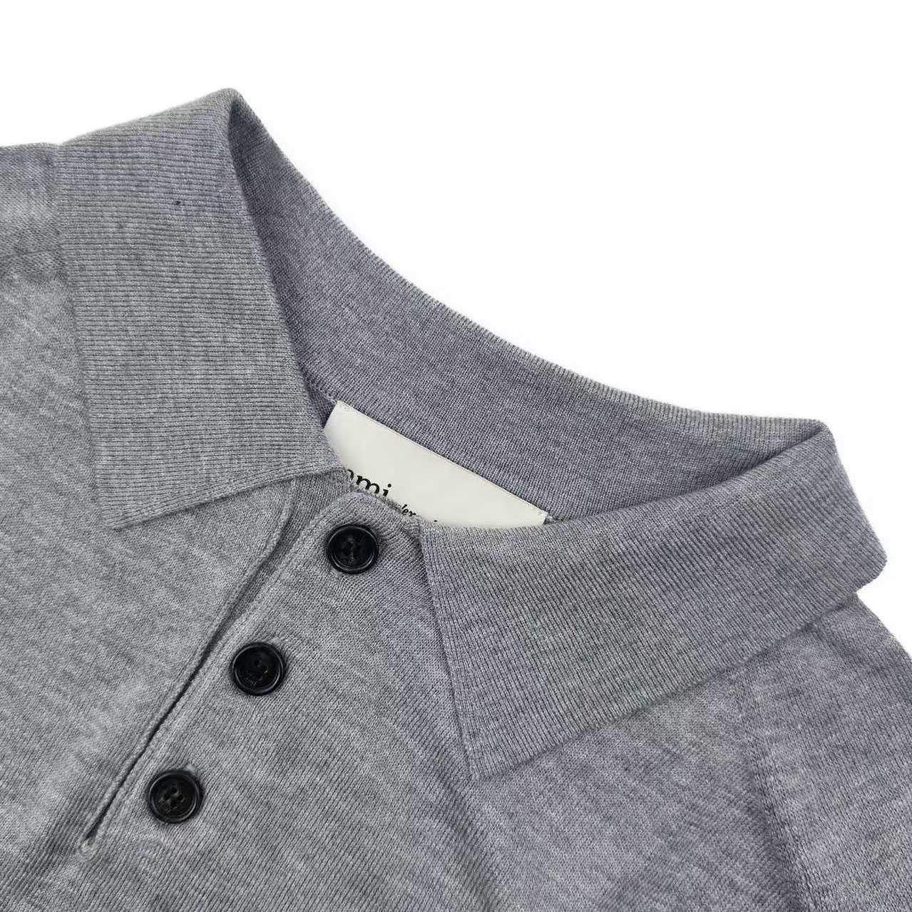 AMI Paris Ami De Coeur Knitted Polo - DopestKickz