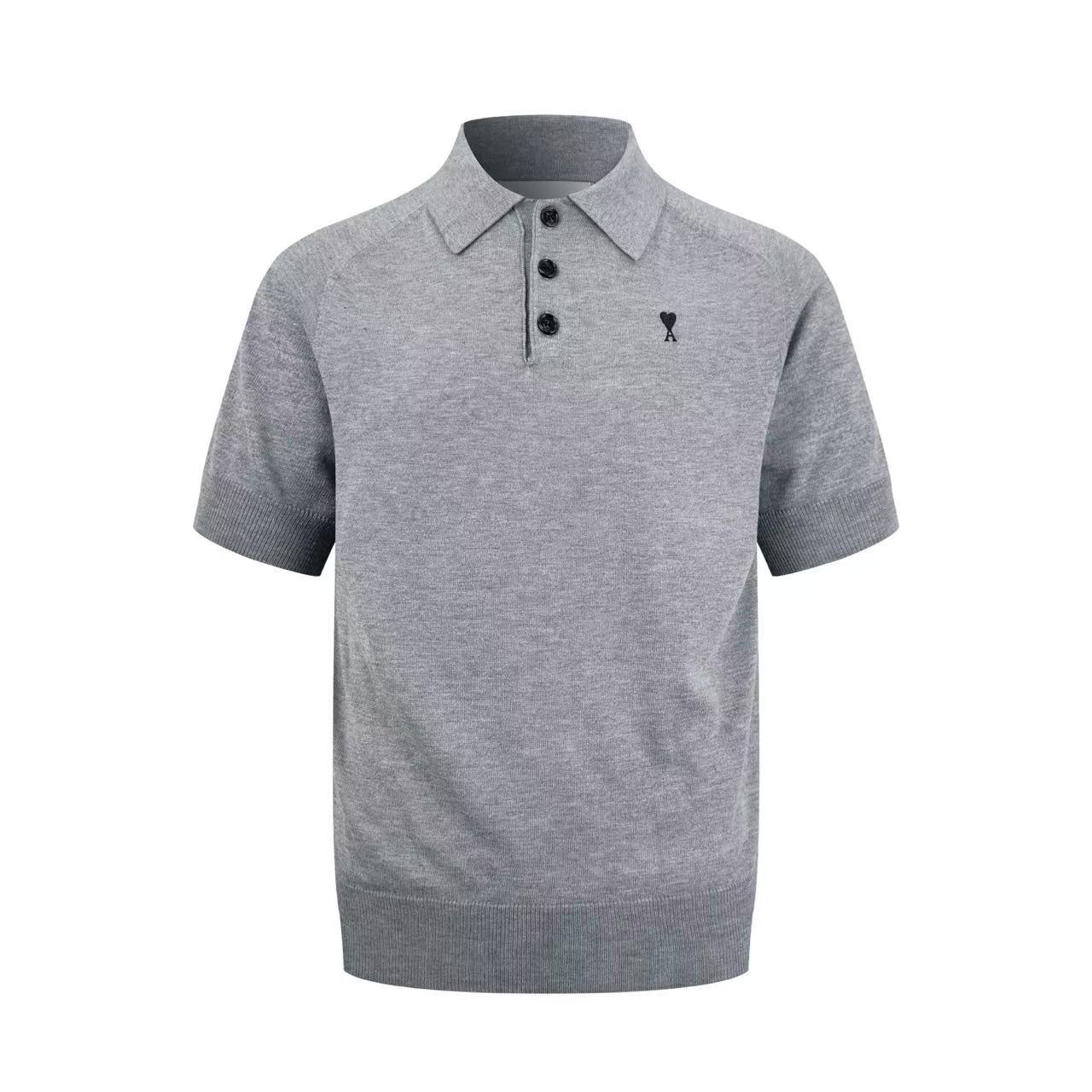 AMI Paris Ami De Coeur Knitted Polo - DopestKickz
