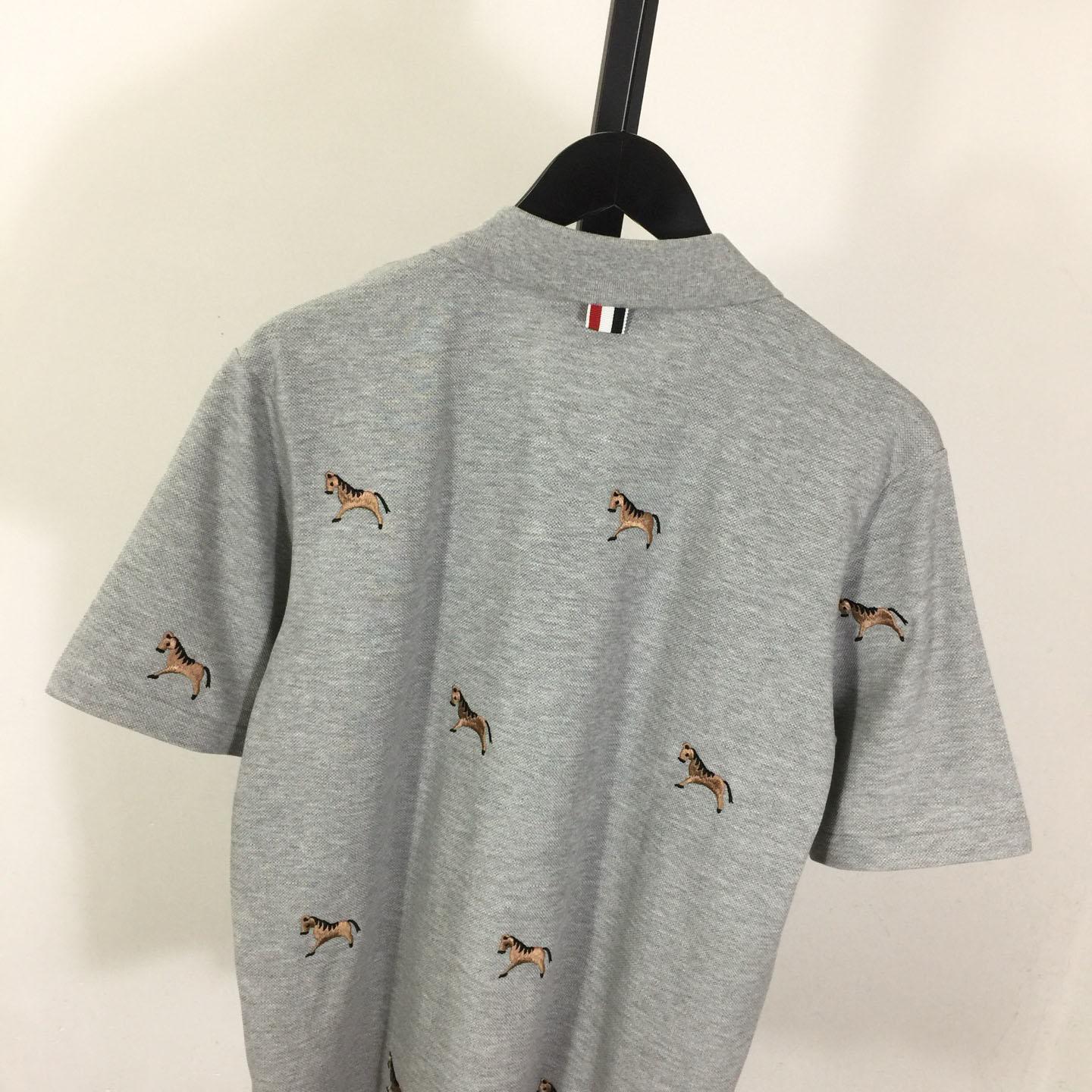 Thom Browne Lunar New Year Pique Horse Embroidery Polo - DopestKickz