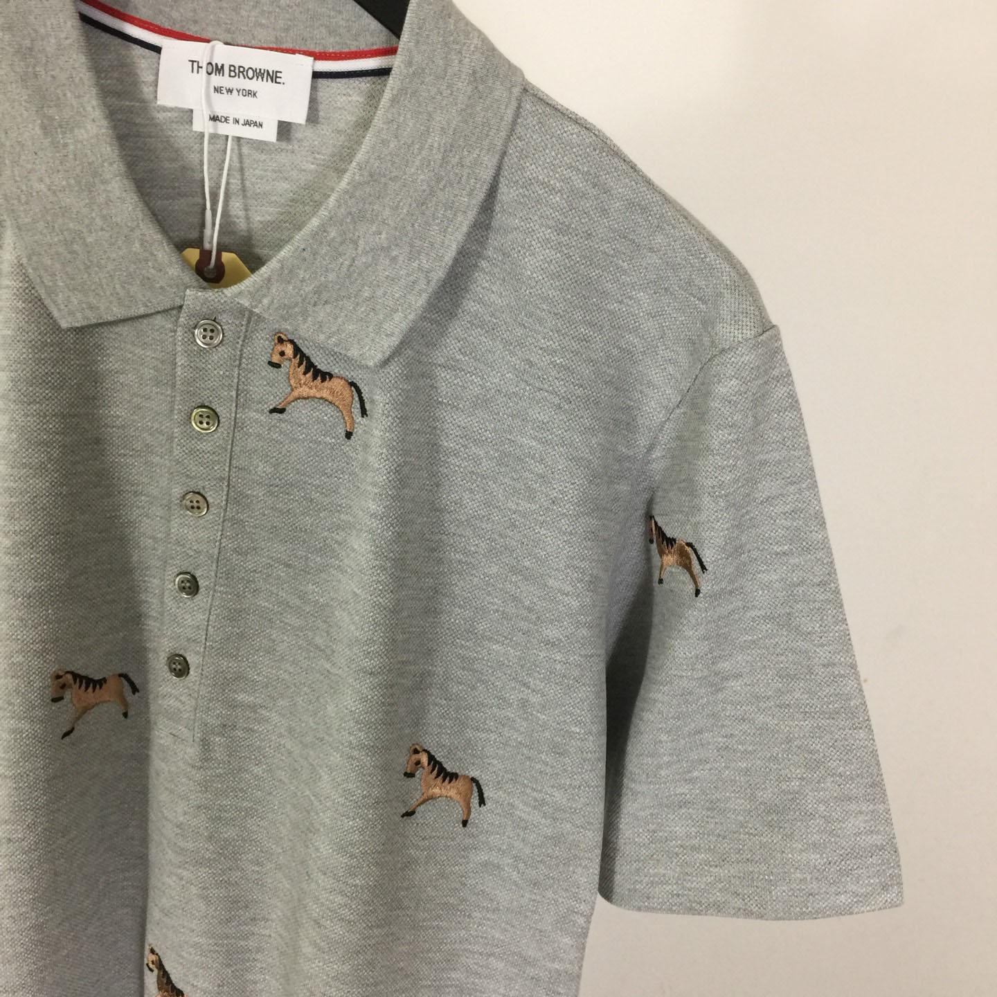 Thom Browne Lunar New Year Pique Horse Embroidery Polo - DopestKickz