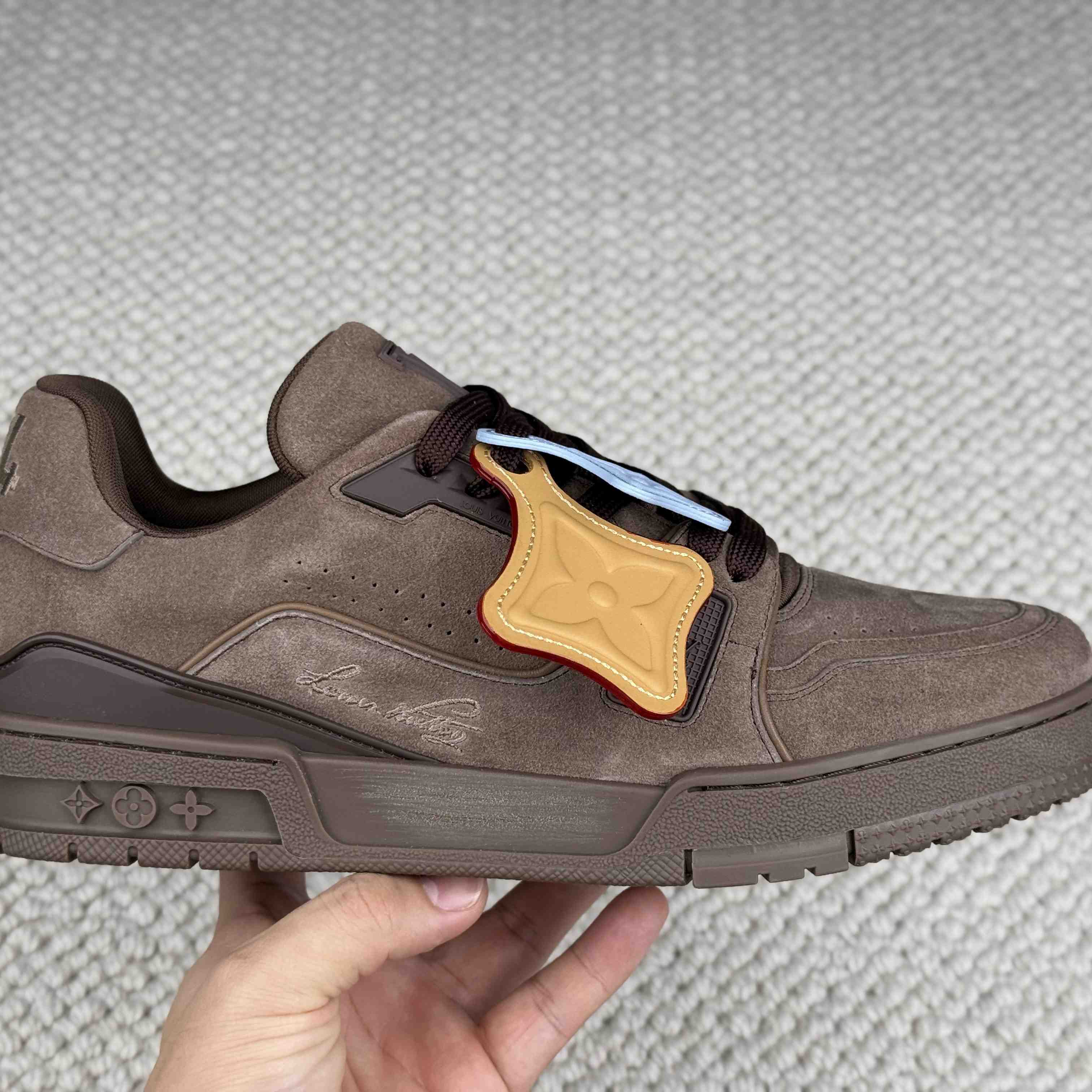 Louis Vuitton LV Trainer Distressed Sneaker 1AKBOU - DopestKickz