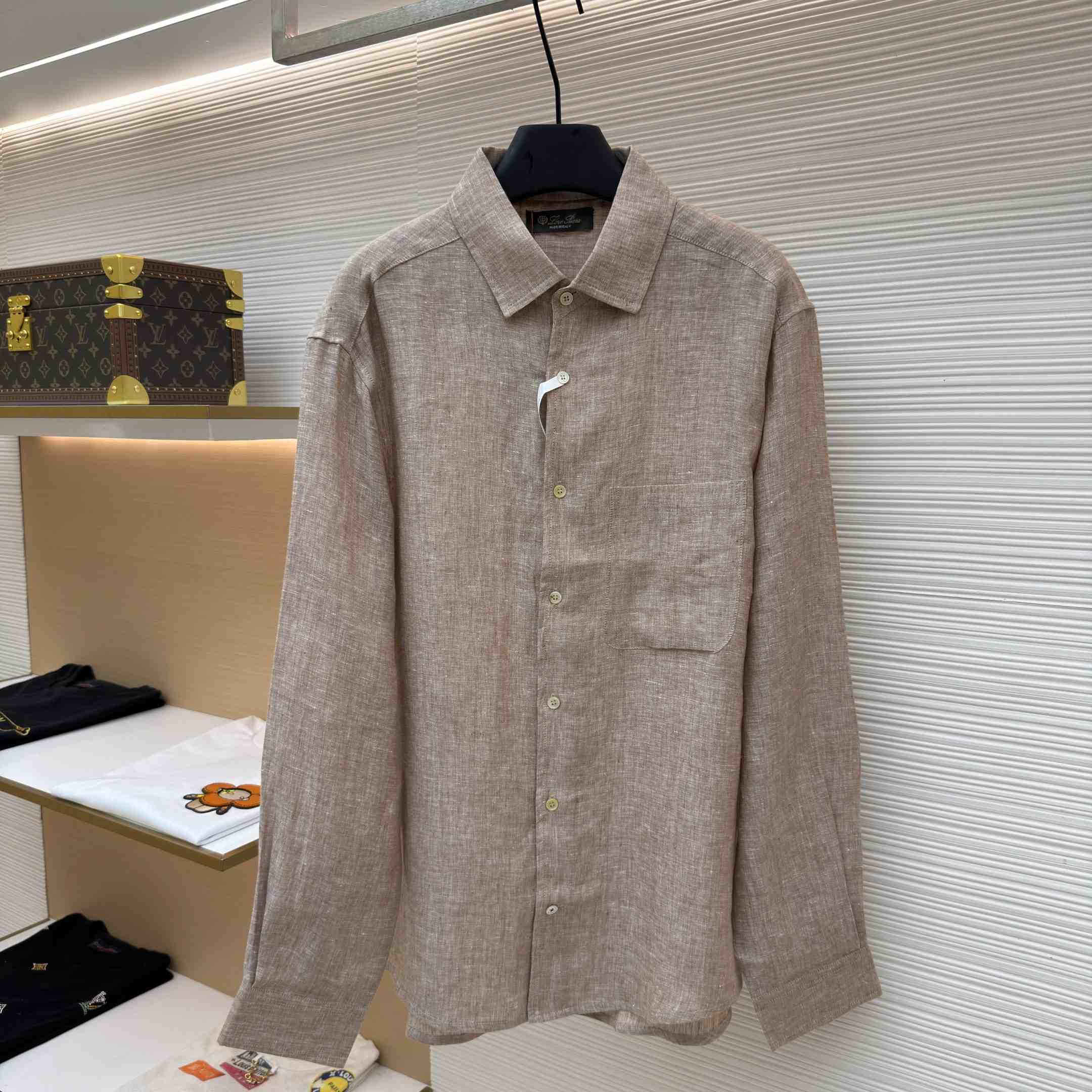 Loro Piana André Mélange Slub Linen Shirt - DopestKickz