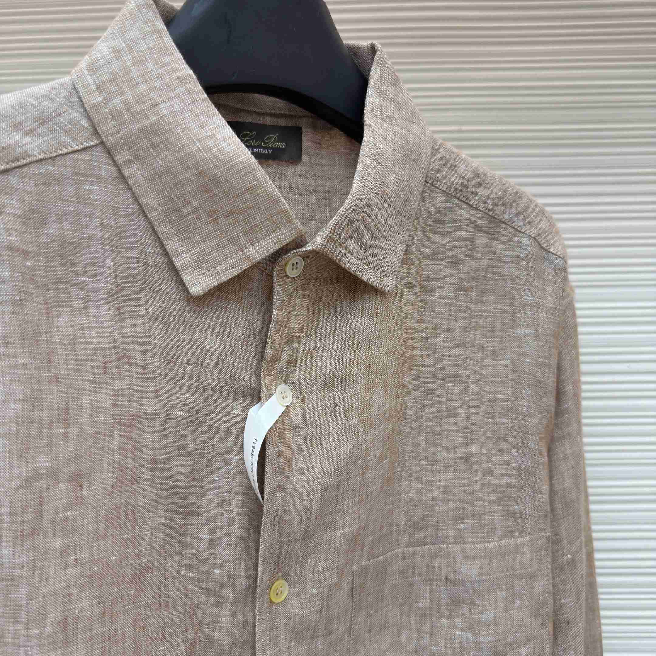 Loro Piana André Mélange Slub Linen Shirt - DopestKickz