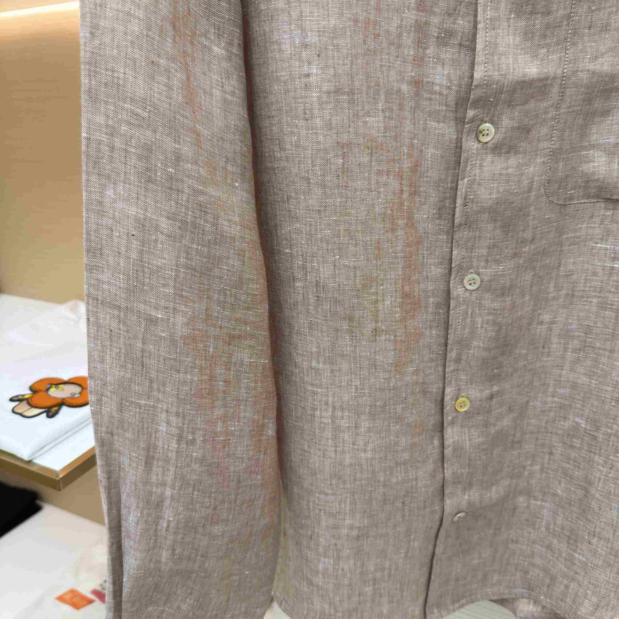 Loro Piana André Mélange Slub Linen Shirt - DopestKickz