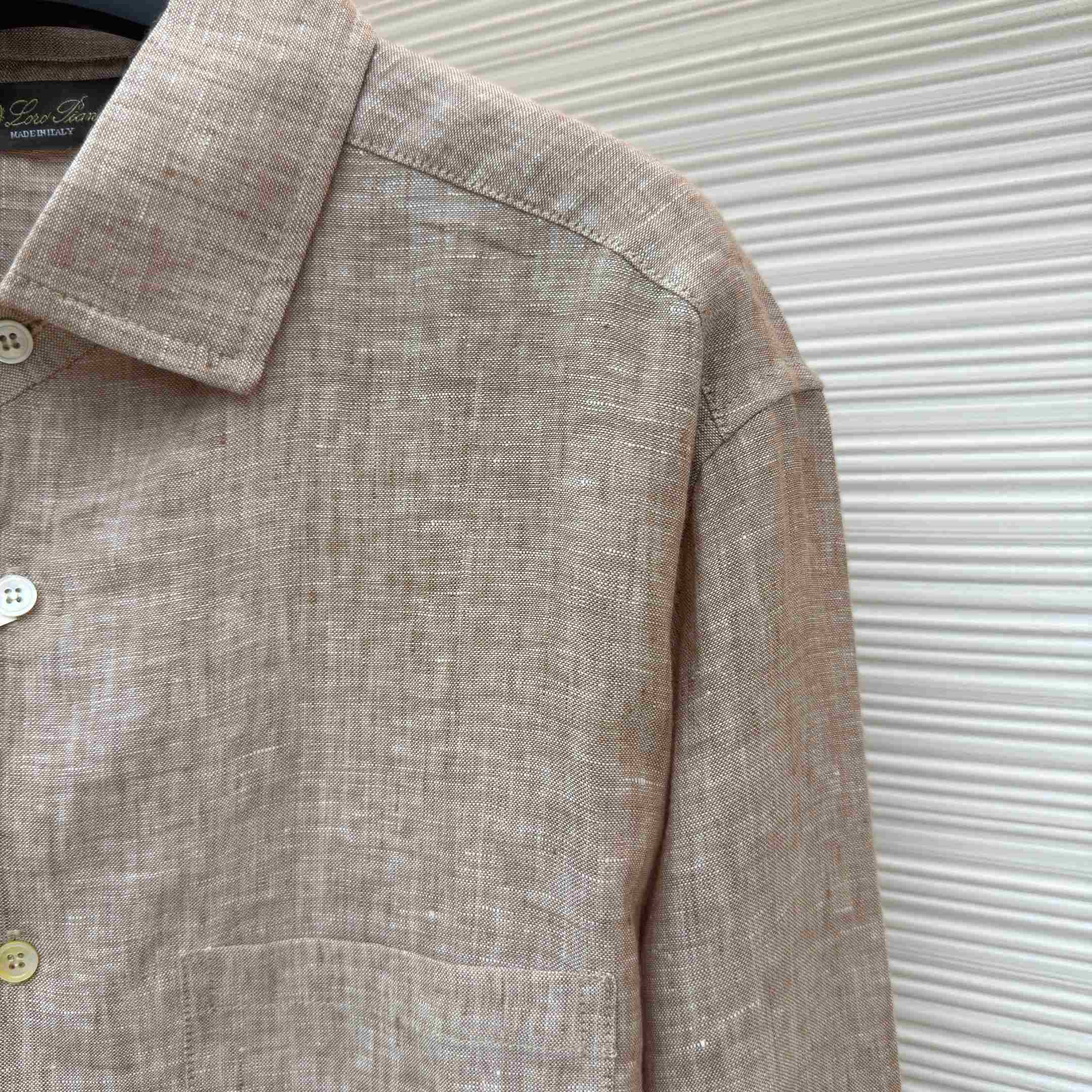 Loro Piana André Mélange Slub Linen Shirt - DopestKickz