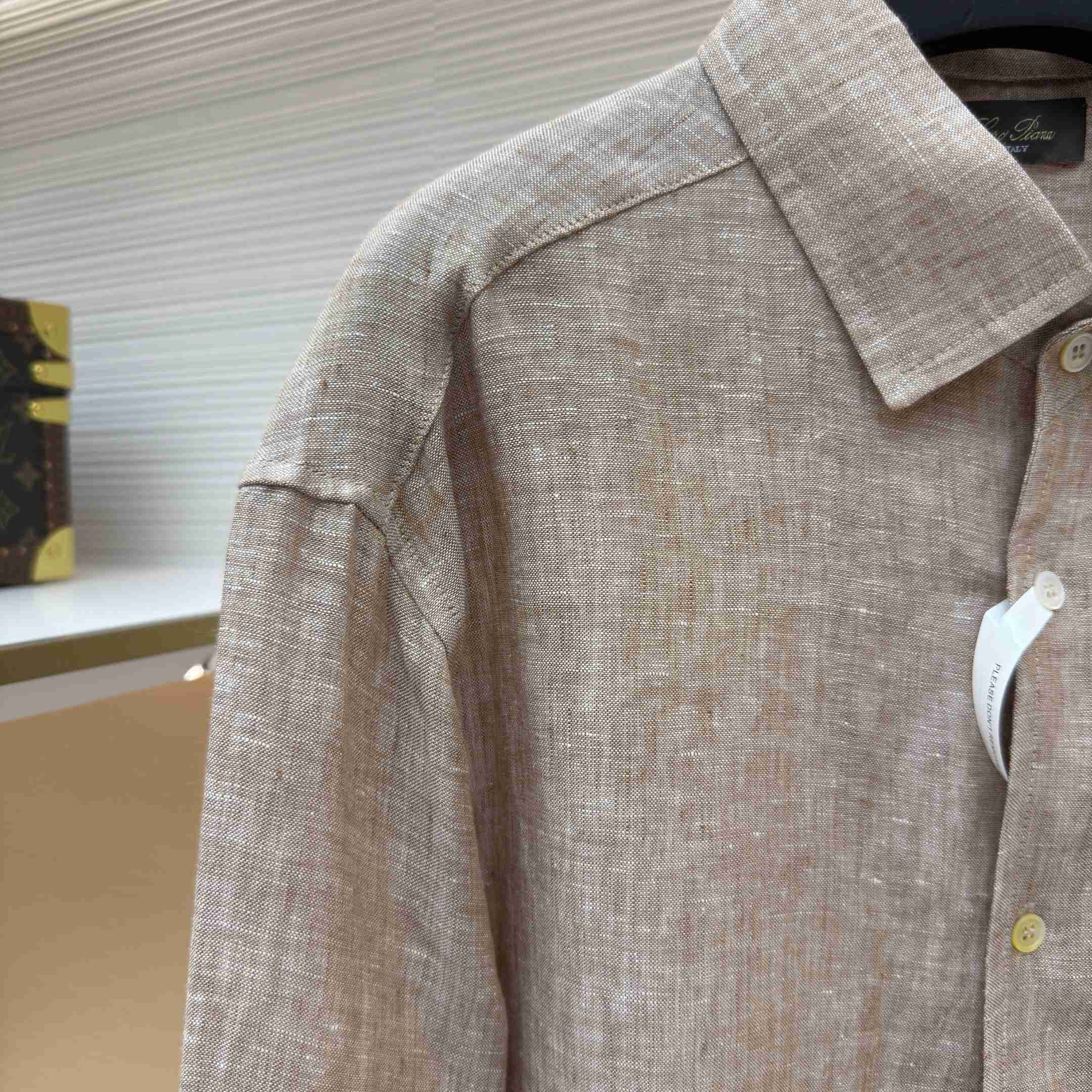 Loro Piana André Mélange Slub Linen Shirt - DopestKickz