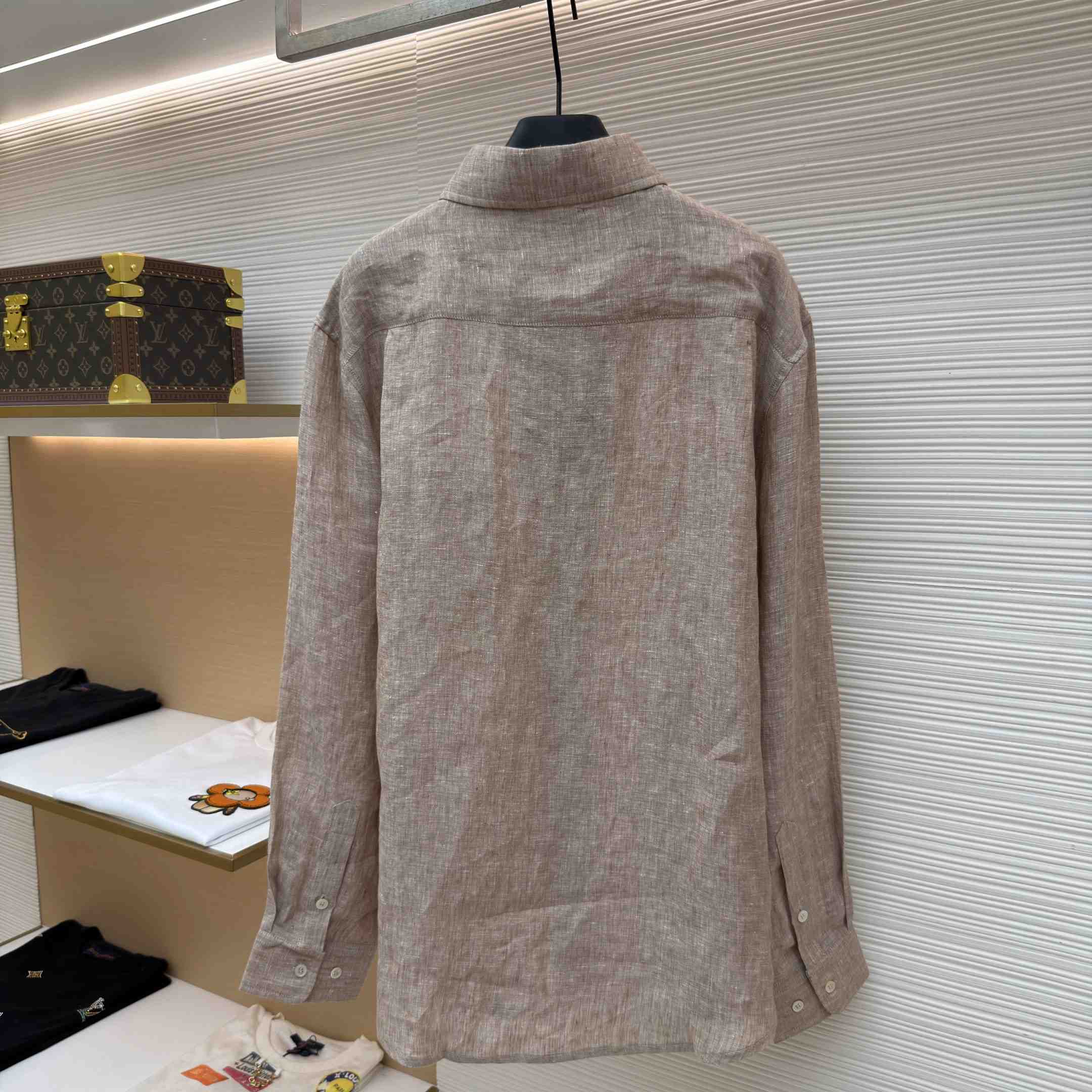 Loro Piana André Mélange Slub Linen Shirt - DopestKickz