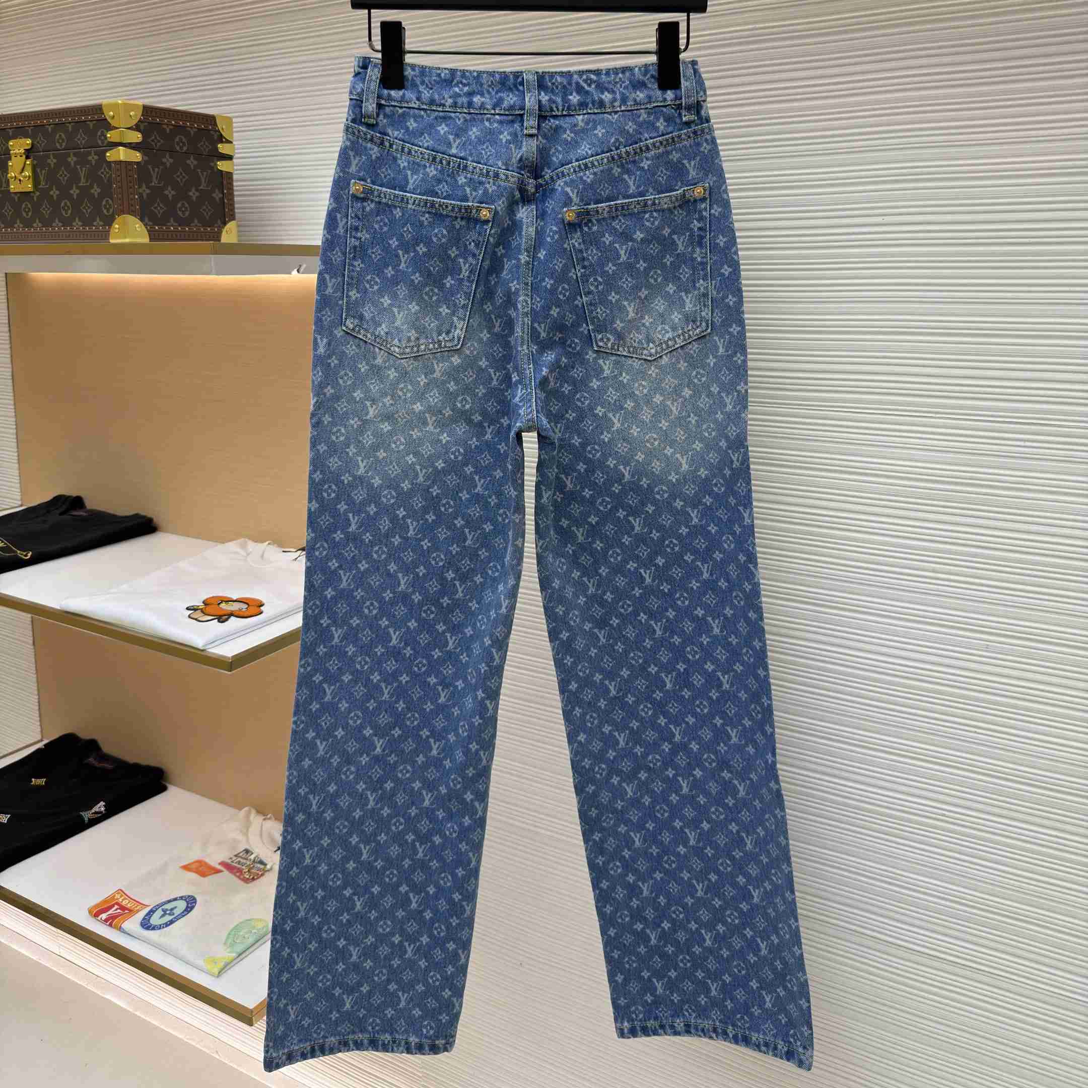 Louis Vuitton Monogram Flared Jeans 1AHENS - DopestKickz
