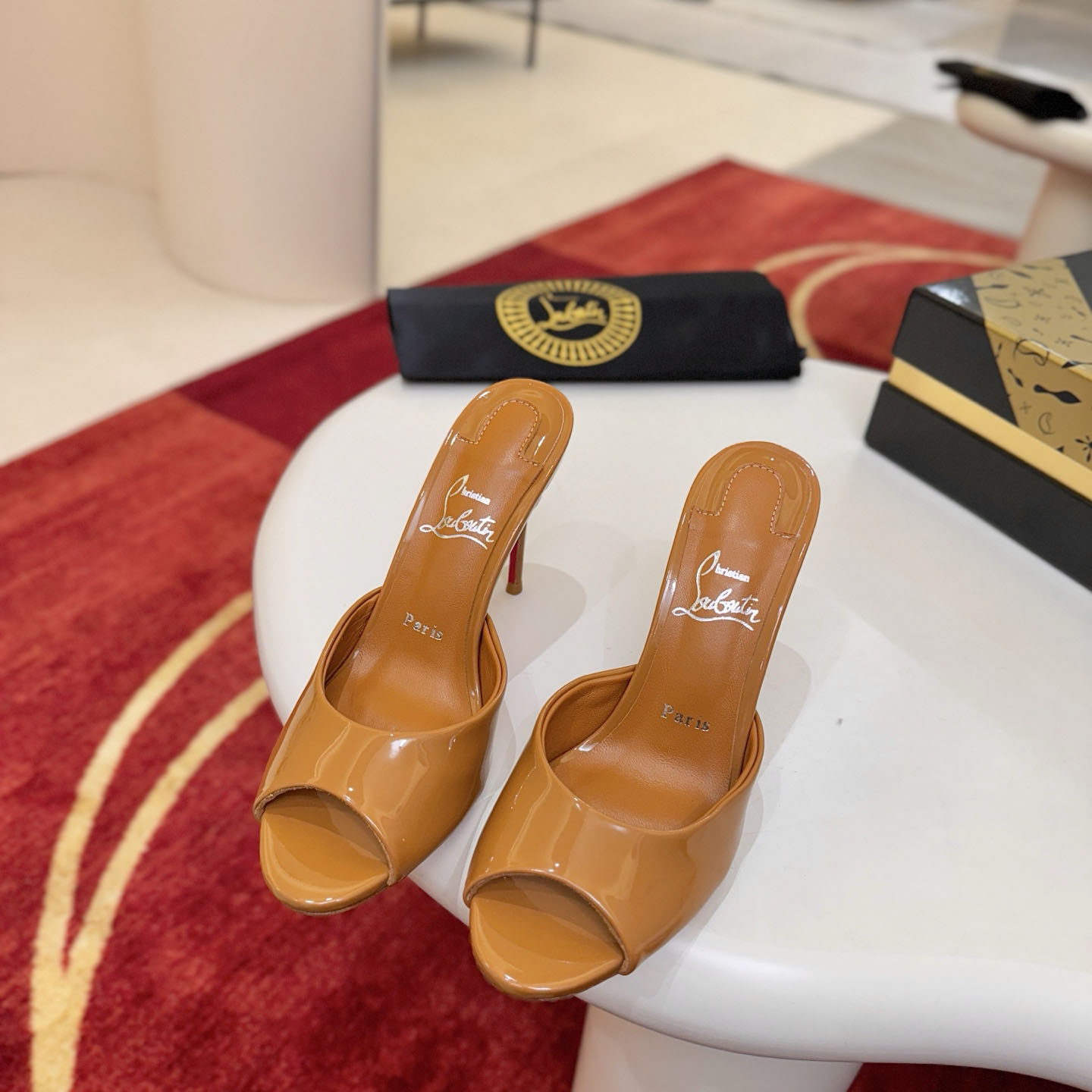 Christian Louboutin Me Dolly 100MM Patent Leather Mules - DopestKickz