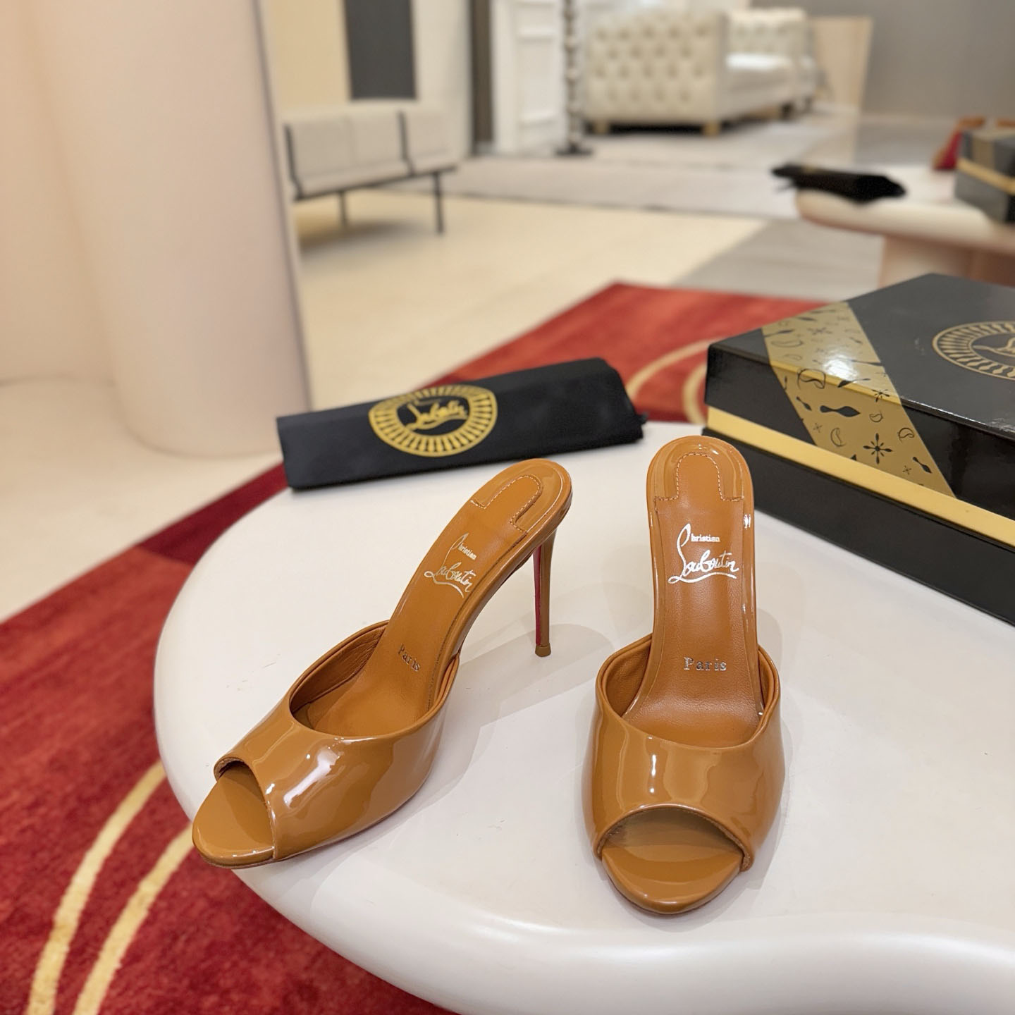 Christian Louboutin Me Dolly 100MM Patent Leather Mules - DopestKickz