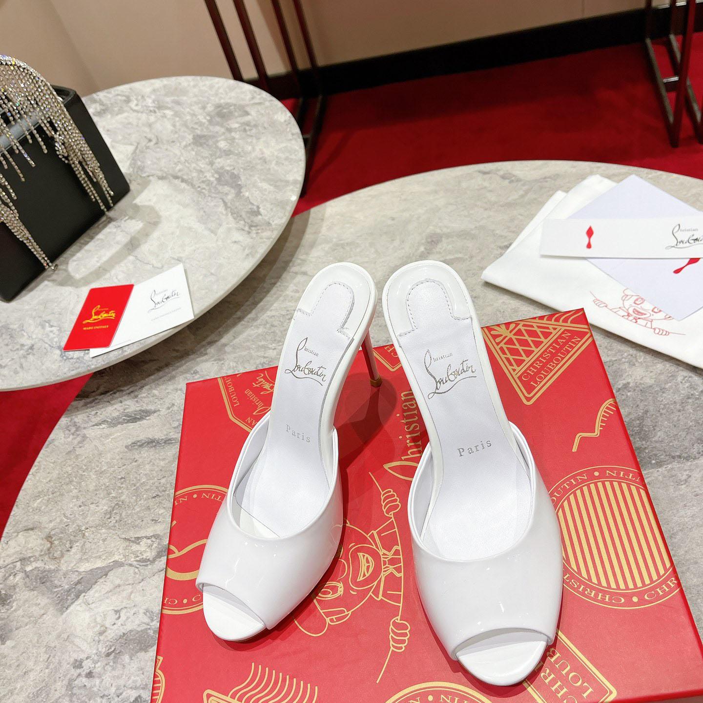 Christian Louboutin Me Dolly 100MM Patent Leather Mules - DopestKickz