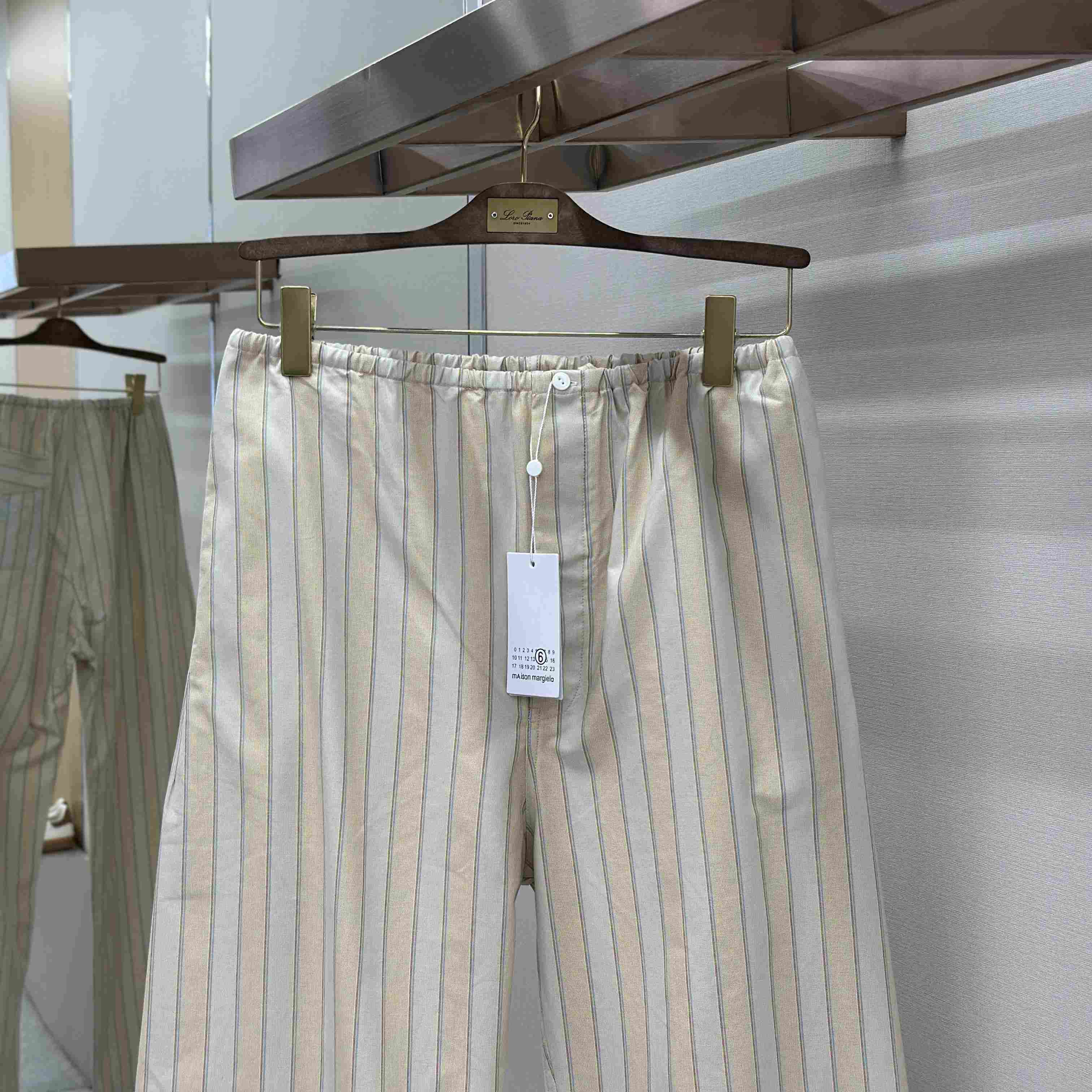 Maison Margiela Natural Striped Pocket Pants - DopestKickz