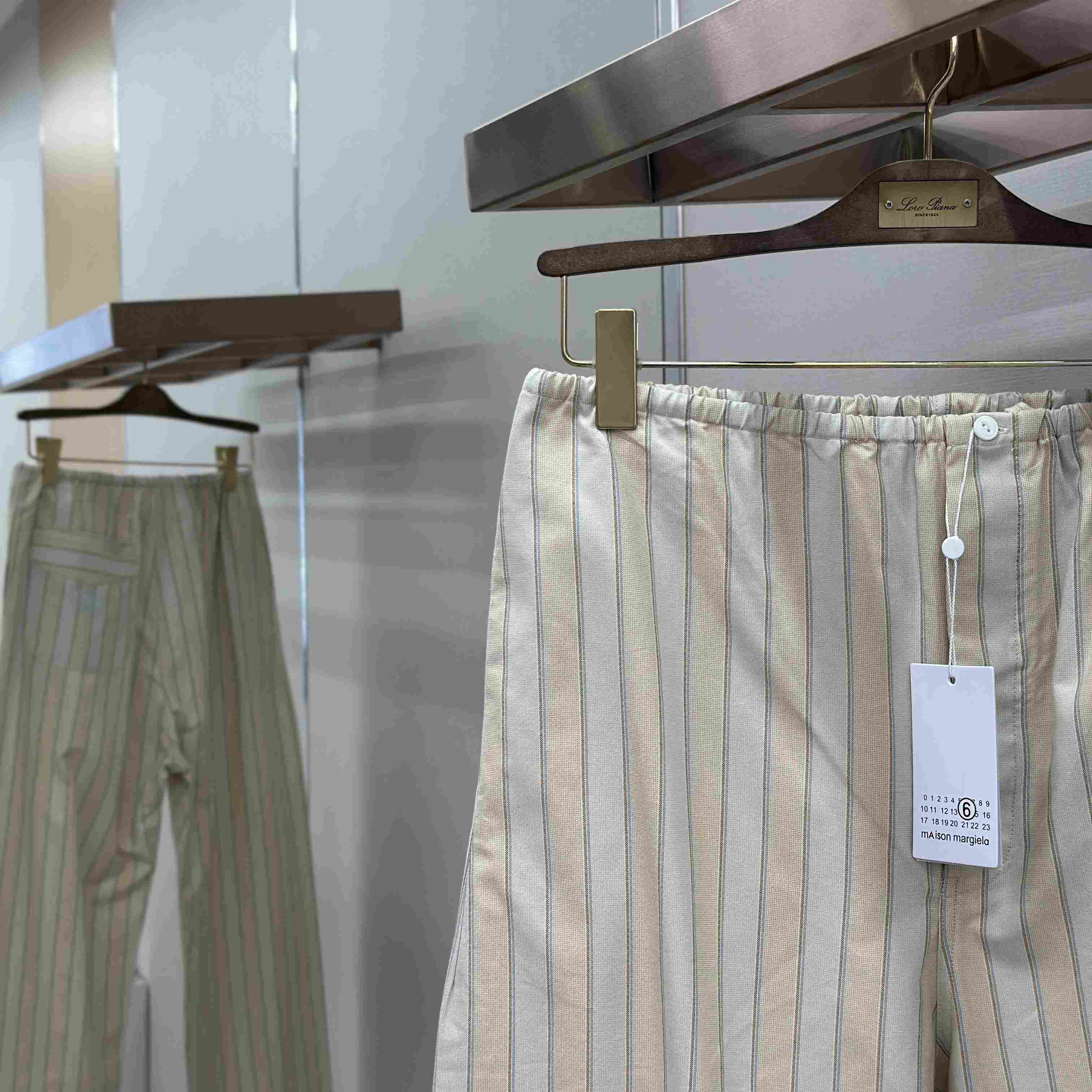 Maison Margiela Natural Striped Pocket Pants - DopestKickz